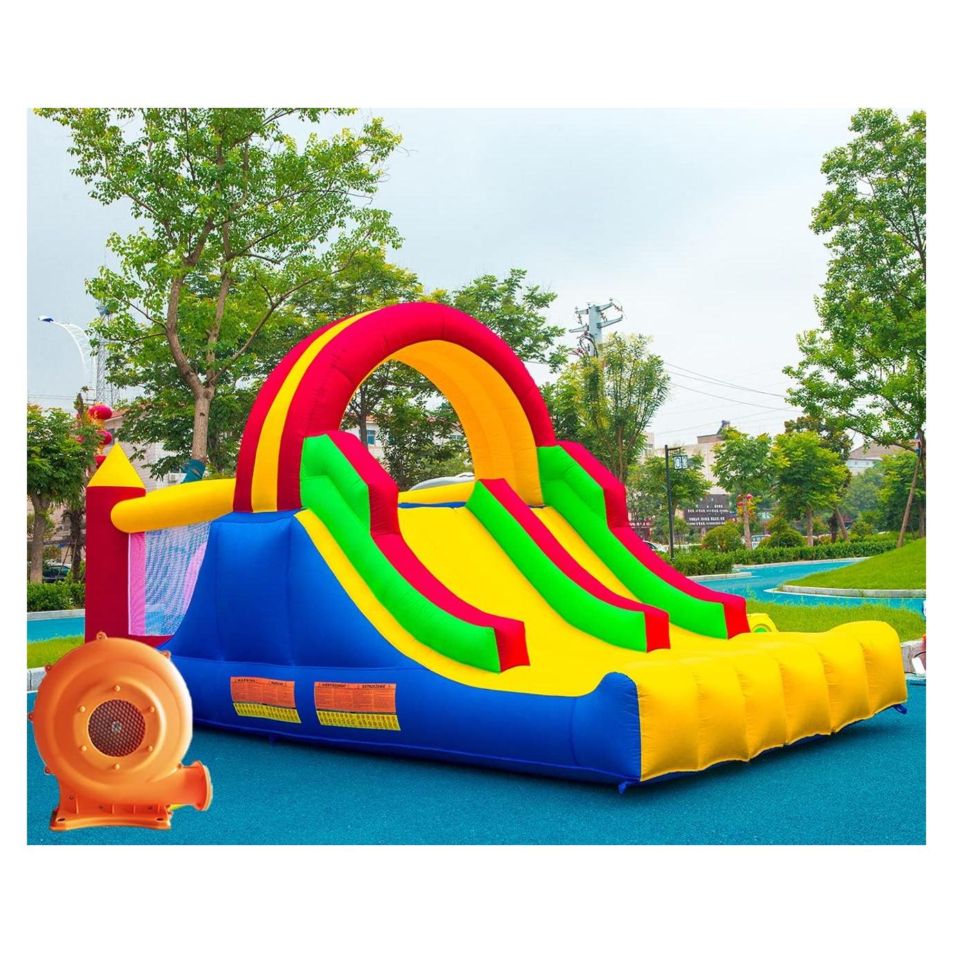 Casa Inflable HuaKastro 4.88x2.18m con Toboganes y Escalera