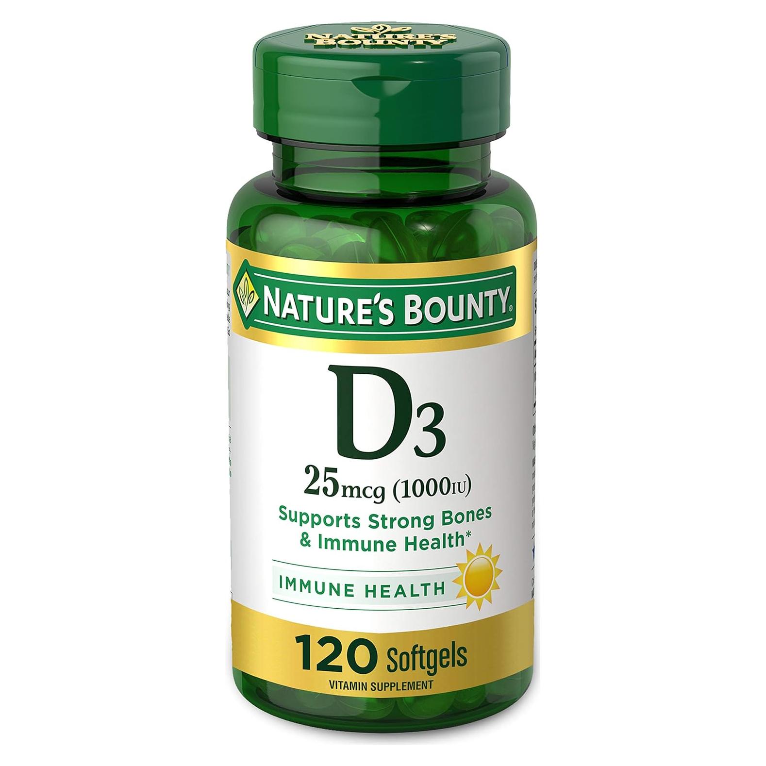 Vitaminas D3 Nature's Bounty 1000 UI 120 Geles Blandos