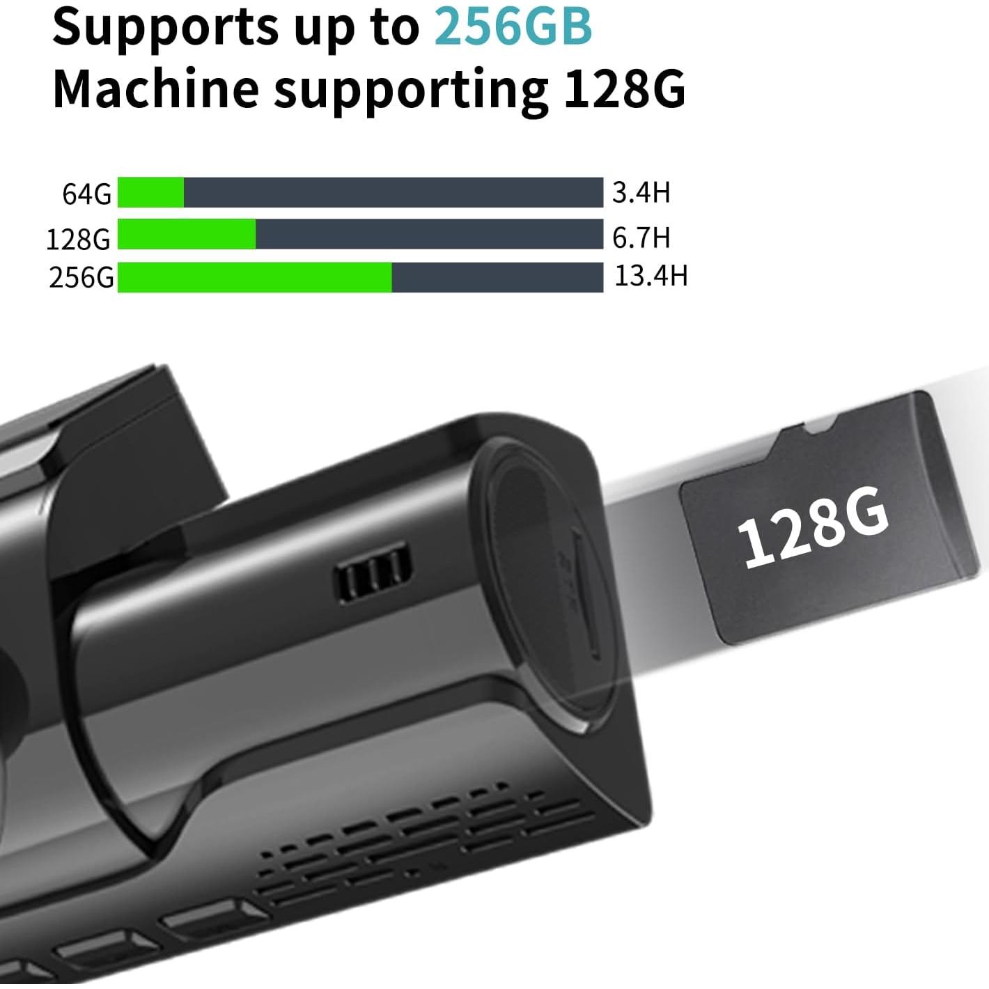 Cámara Dash OENBATOM F7 4K + 1080P, GPS, Wi-Fi, 128GB