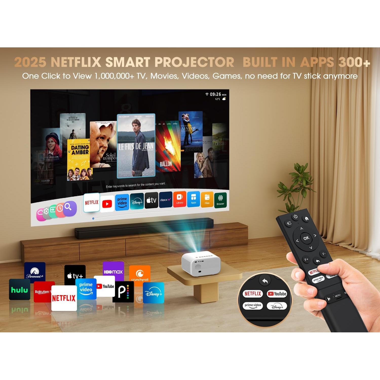 Proyector Inteligente VIZONY E1 Pro 550 Lúmenes 1080P 4K