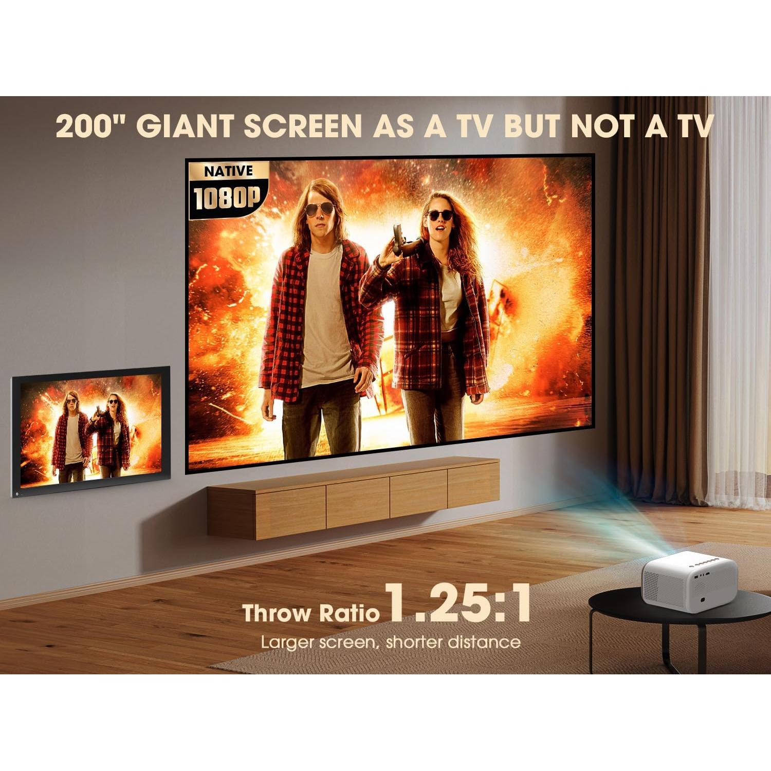 Proyector Inteligente VIZONY E1 Pro 550 Lúmenes 1080P 4K