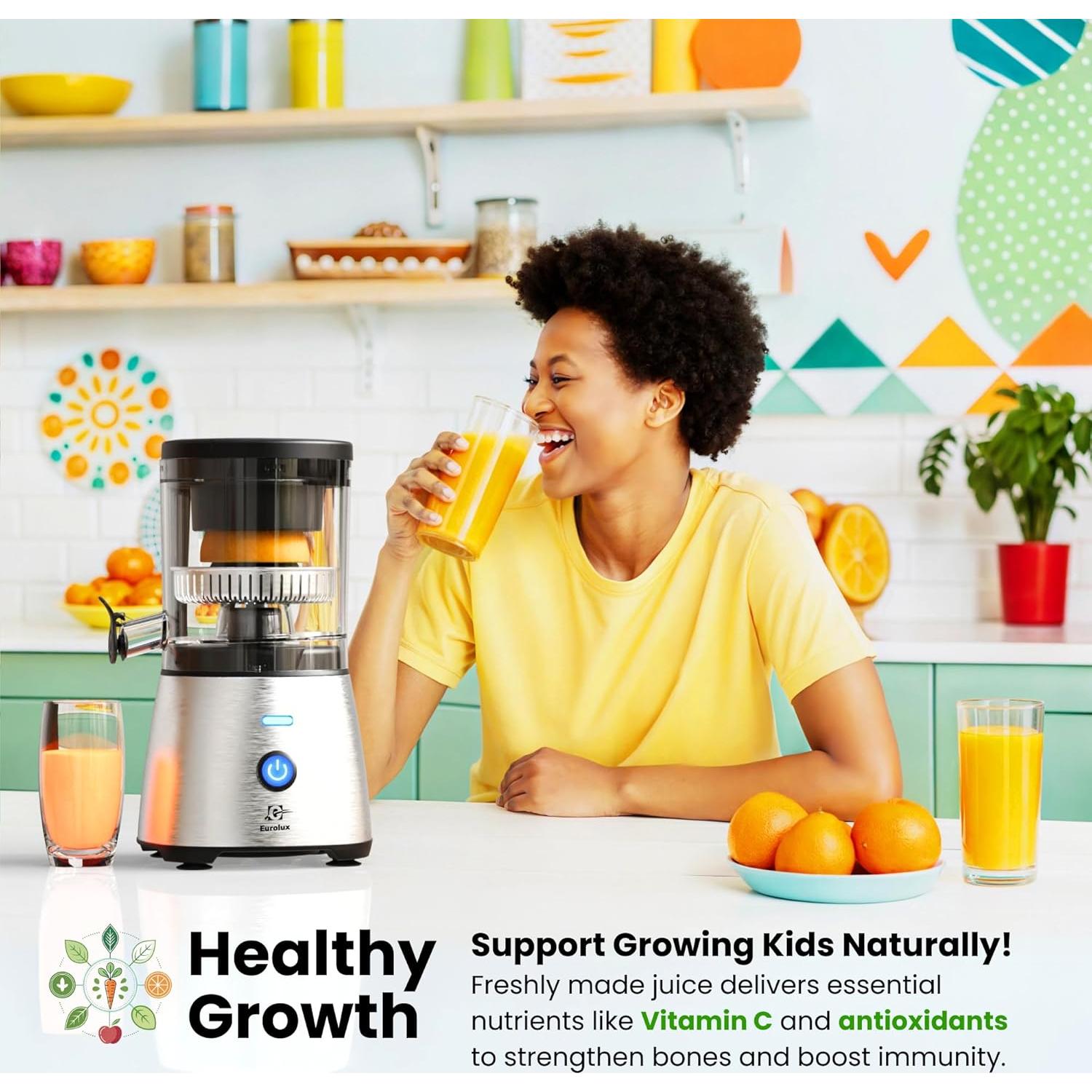 Exprimidor Eléctrico Eurolux ELCJ-4800 de Acero Inoxidable 300W