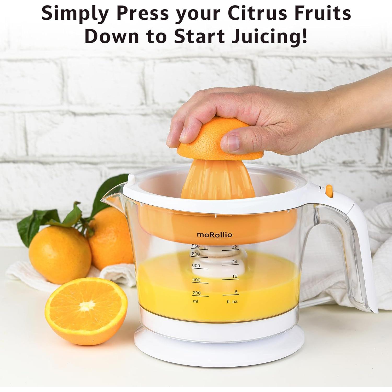 Exprimidor Eléctrico de Cítricos moRollio 32oz con Control de Pulpa