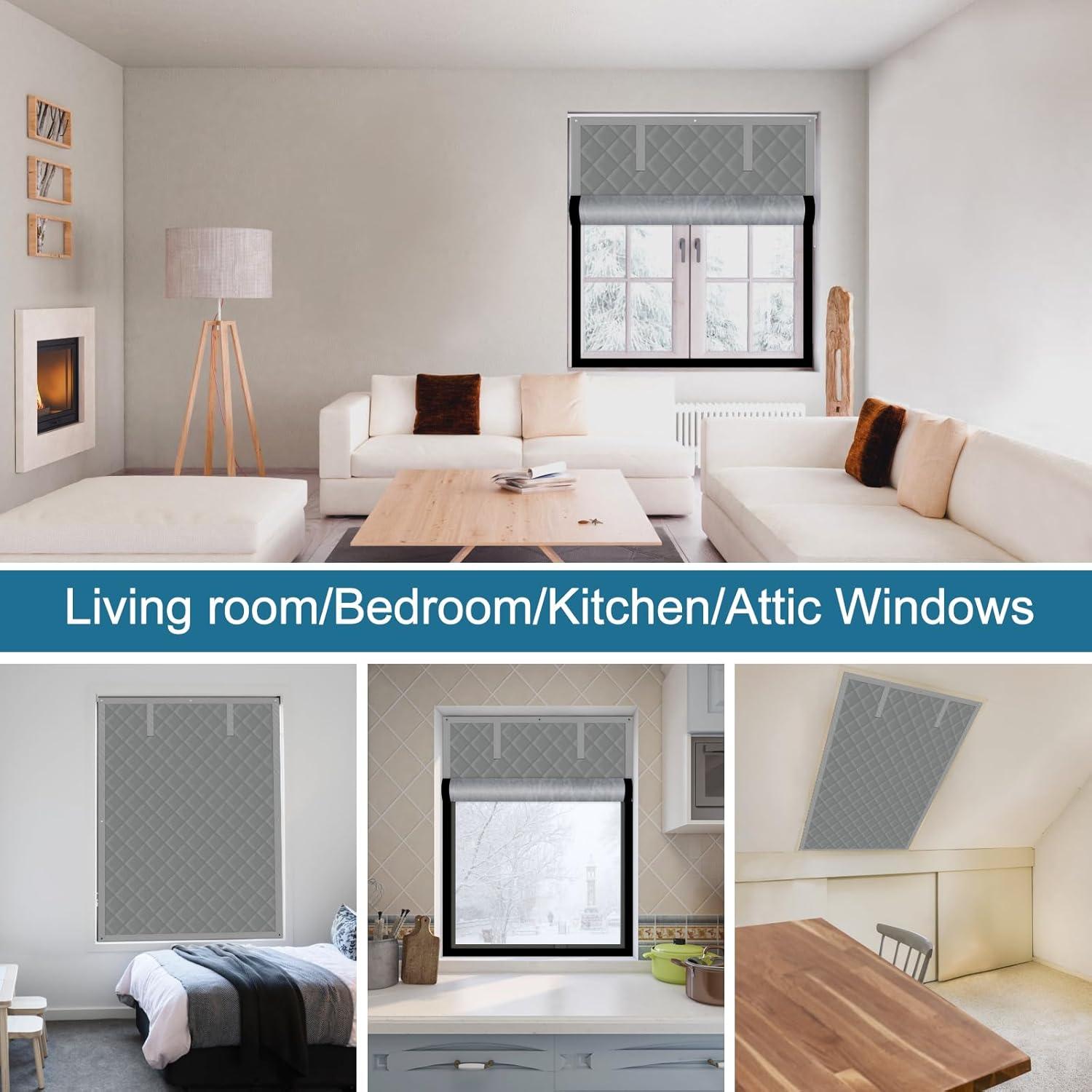 Cortina Aislante Térmica Augblinds 66x97 cm Gris para Ventanas