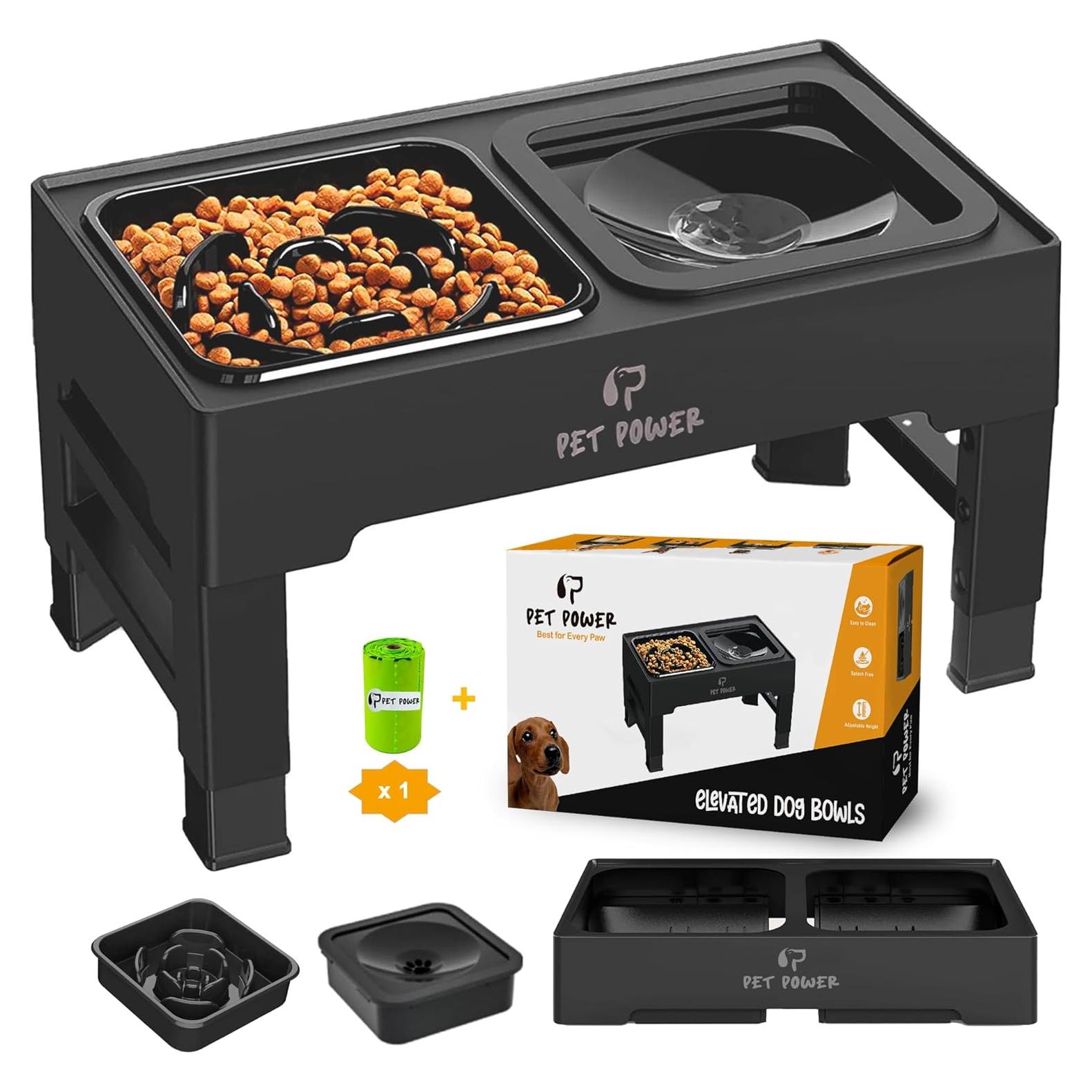 Cuencos Elevados para Perros PET POWER, 4 Alturas Ajustables