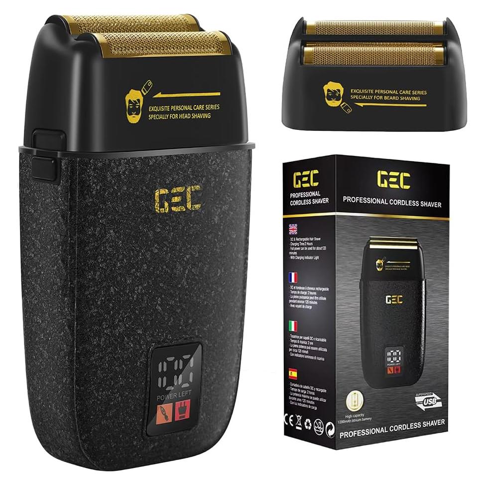 Afeitadora Eléctrica GEC C-8010 2-en-1 Recargable con LED