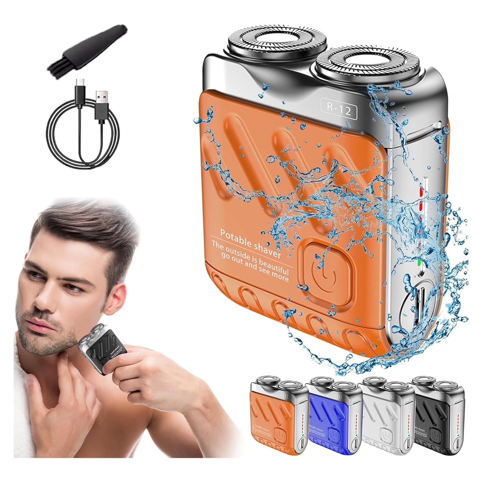 Mini Afeitadora Eléctrica Rhycoma 400mAh Impermeable Naranja