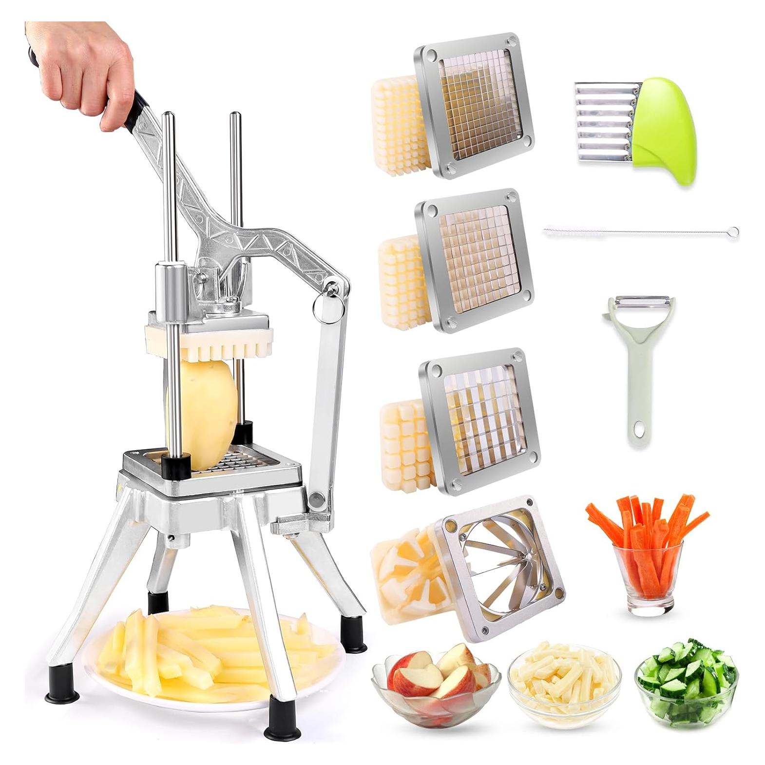 Cortador de Papas Fritas Ezcasch de Acero Inoxidable 4 Cuchillas