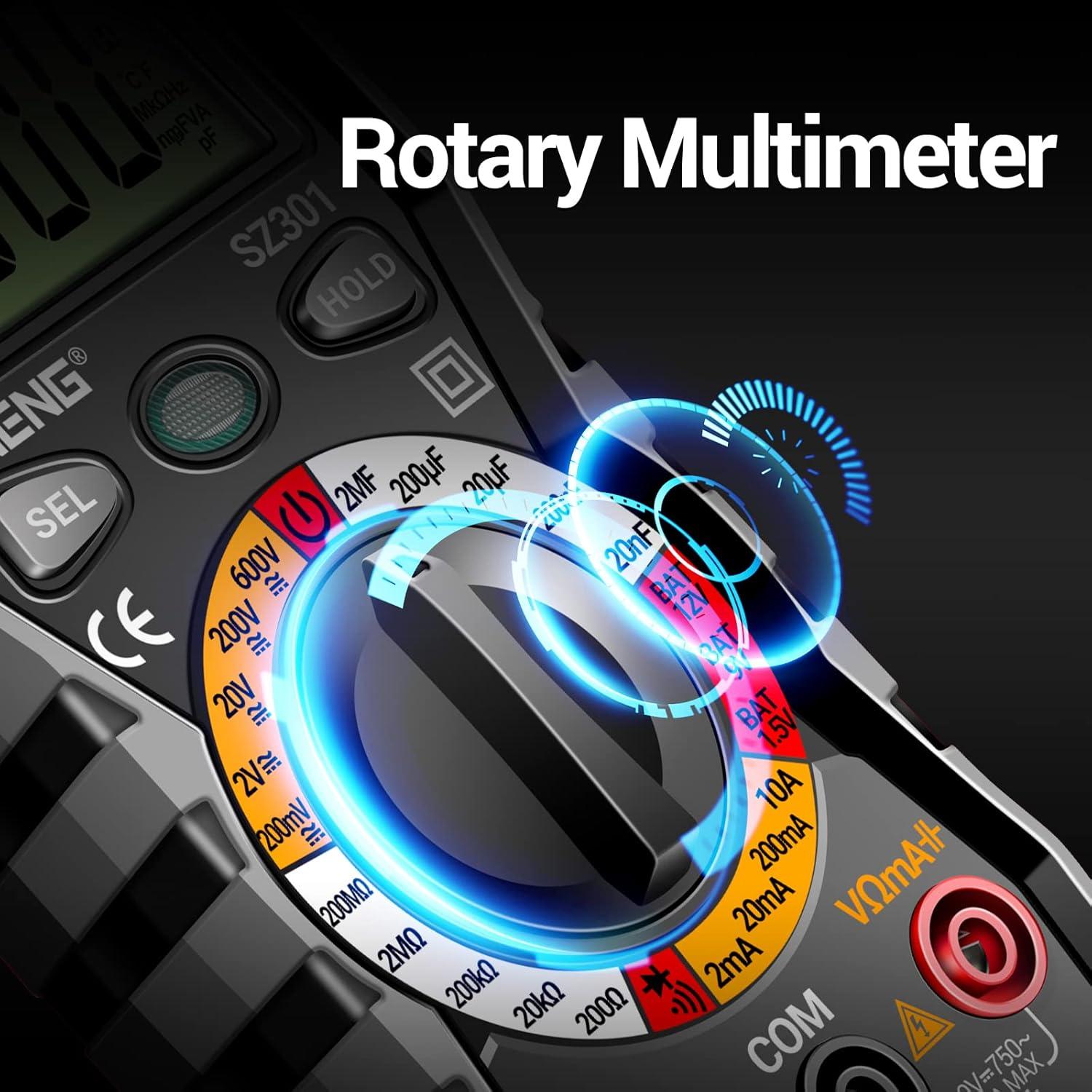 Multímetro Digital ANENG SZ301 - Voltímetro CA/CC, Medidor de Ohmios