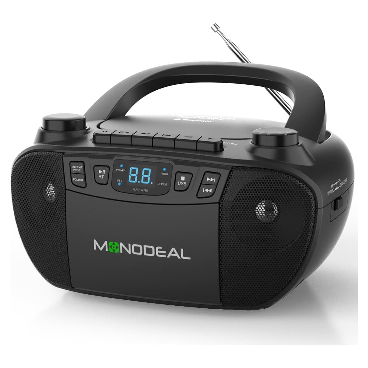 Reproductor de Cinta Cassette y CD MONODEAL CD1016 Bluetooth