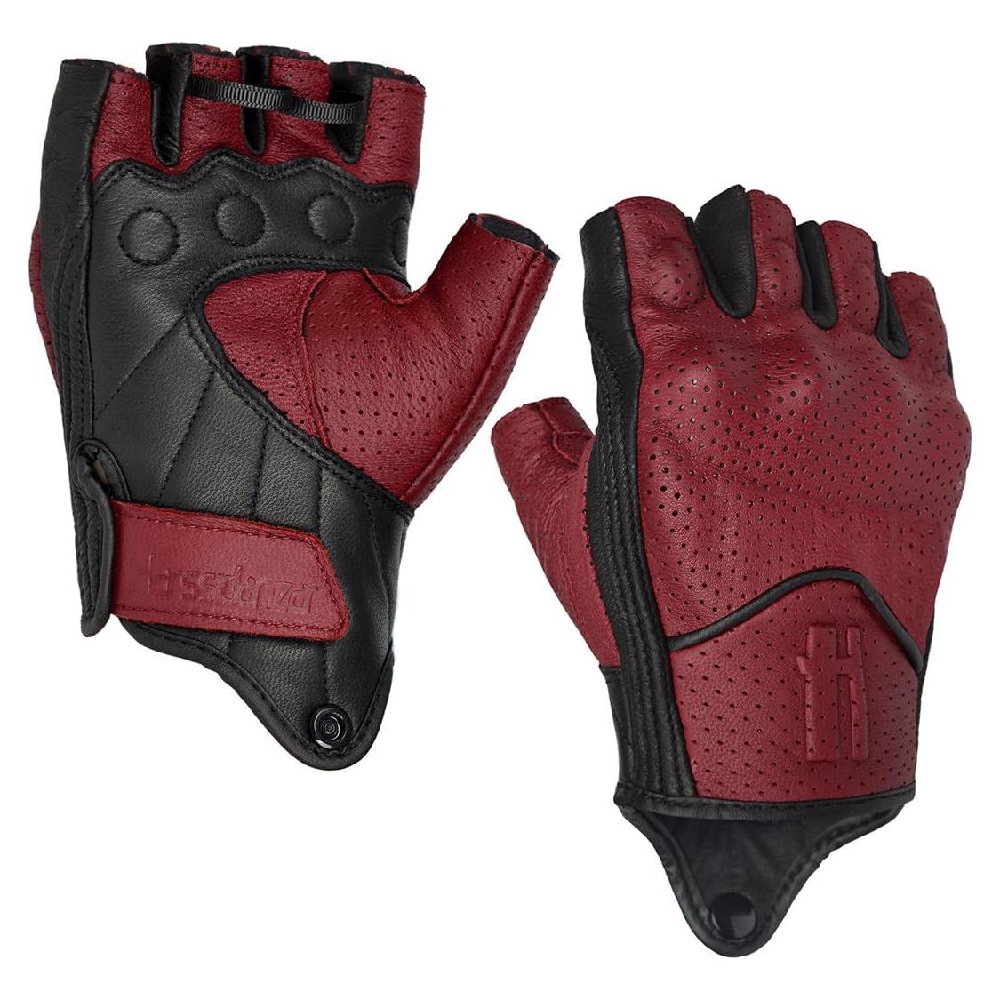 Guantes de motocicleta Harssidanzar CM044US de cuero negro