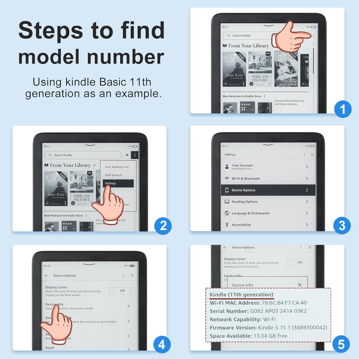 Funda CoBak para Kindle 2024/2022 - Cuero PU, Despertar Automático