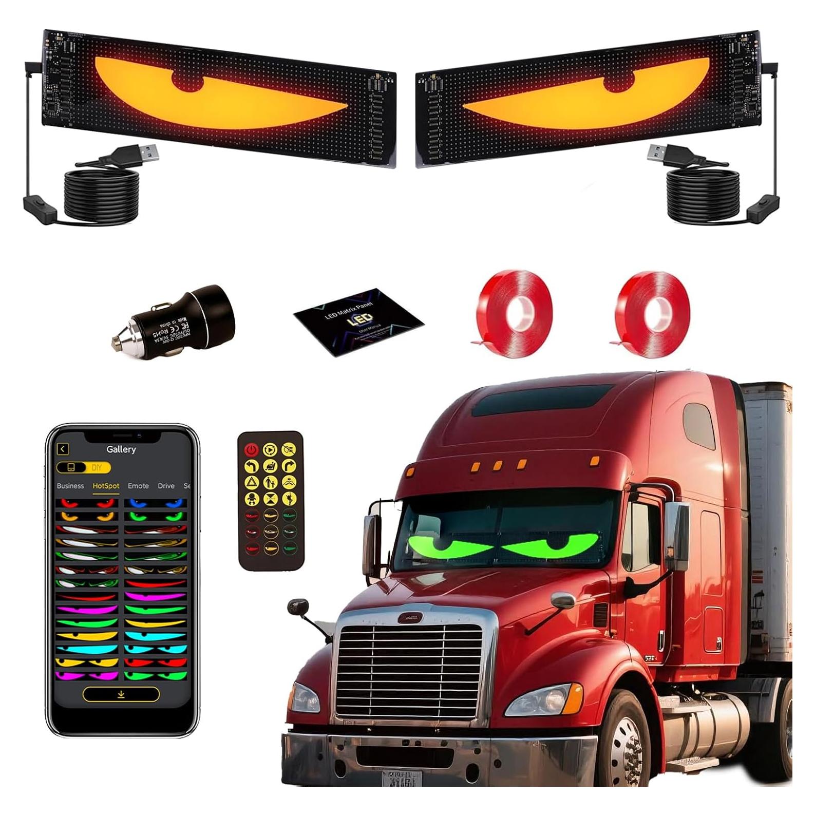 Ojos LED para Parabrisas Asmila 60cmx12cm Multicolor