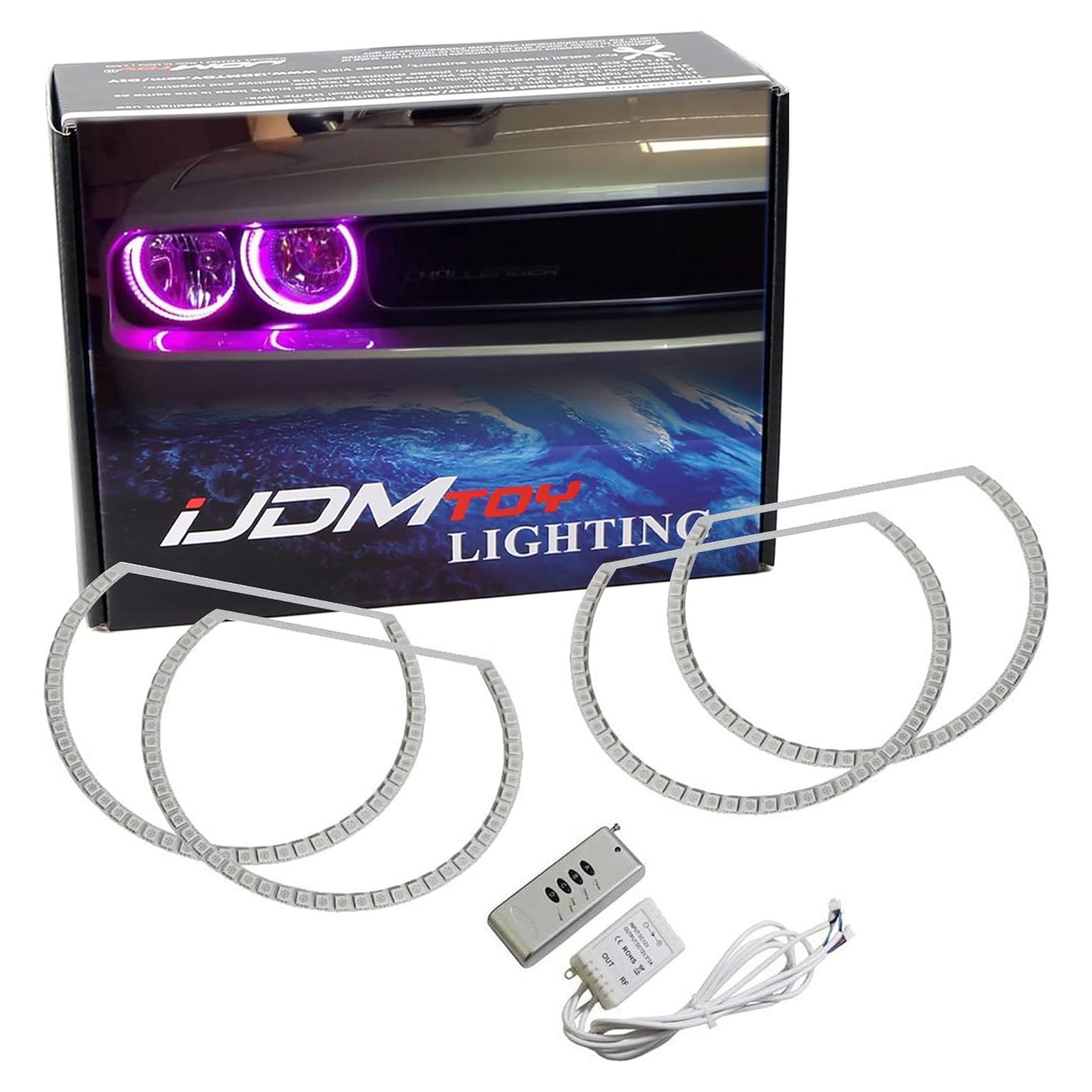 Anillos Halo LED RGB iJDMTOY para Dodge Challenger 2008-2014
