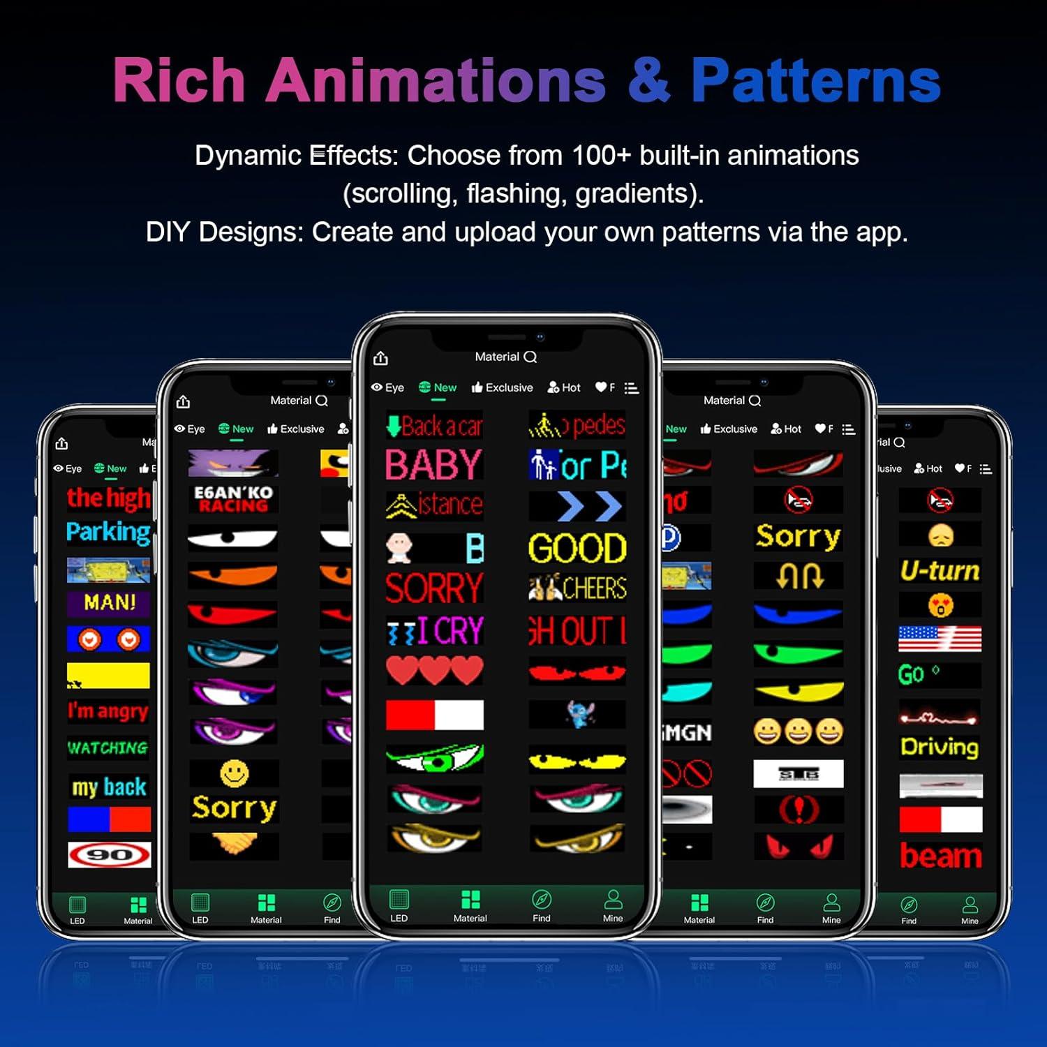 Señal LED Desplazable Programable Laooteyy 35.56x10.16cm RGB