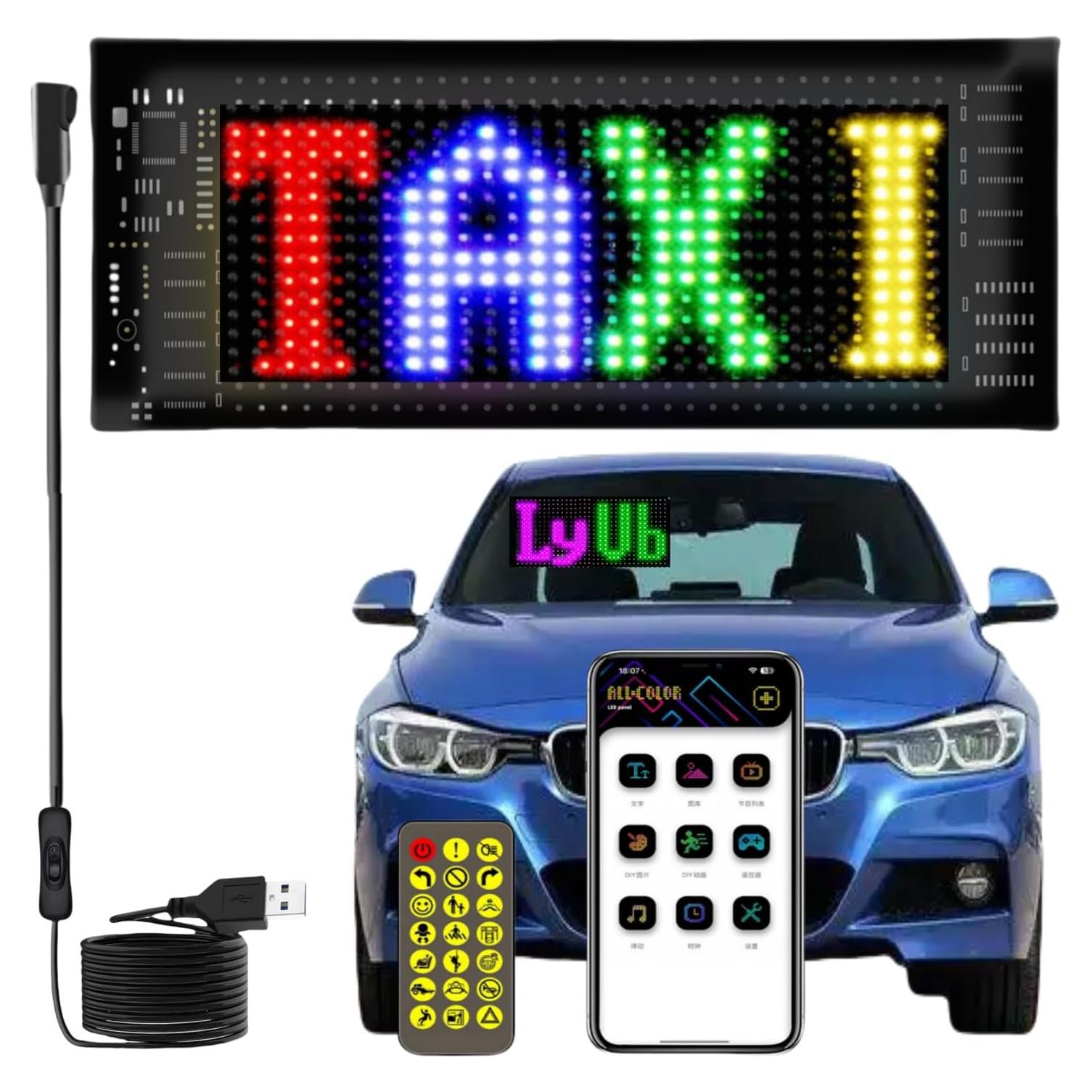 Señal LED Programable para Auto AHUBTHCH 17.78x7.62cm Bluetooth