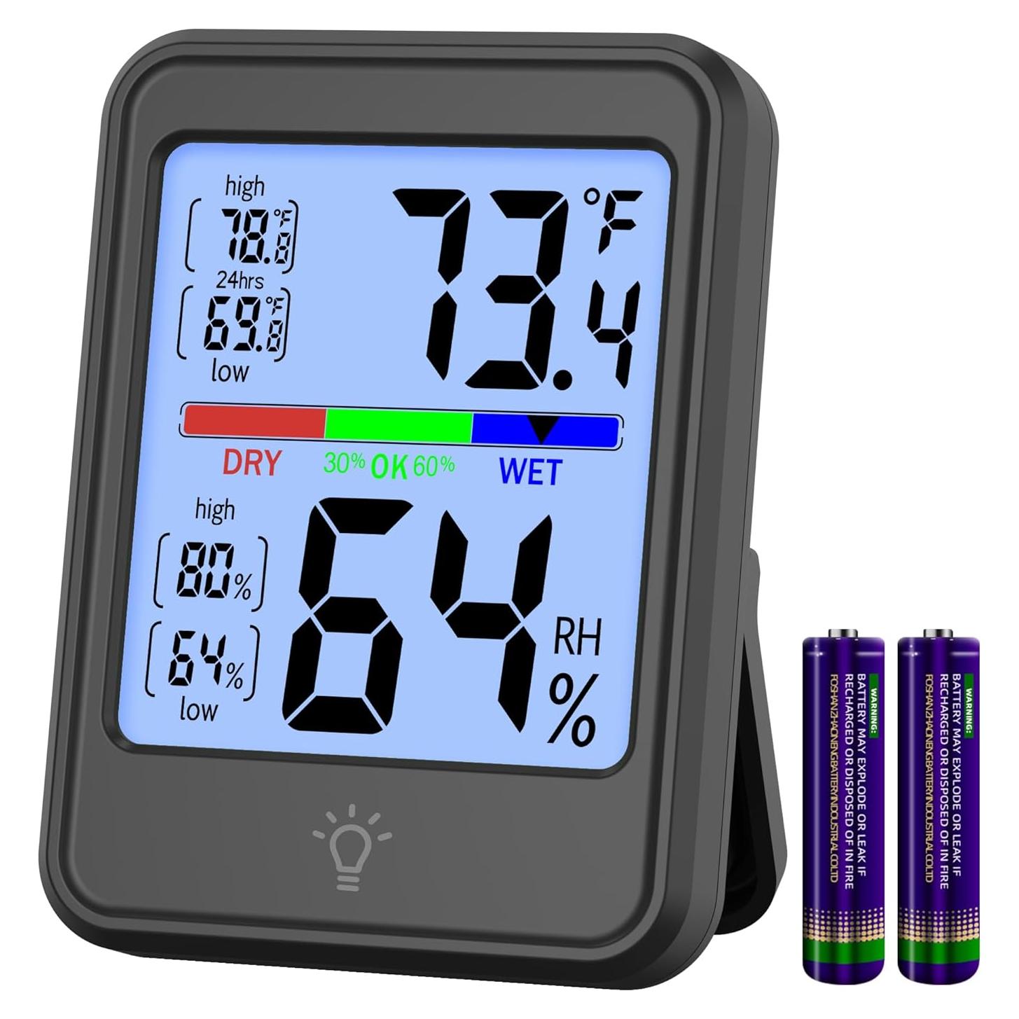 Termómetro Digital Higrómetro JINGHE JH-MC41S-1-B con Pantalla LCD