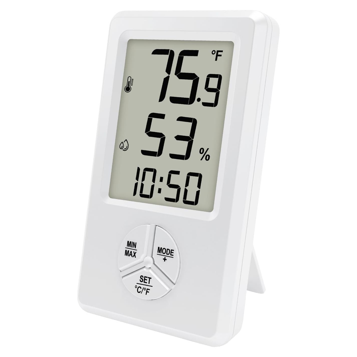 Higrómetro Digital Urageuxy con Termómetro y Reloj Despertador