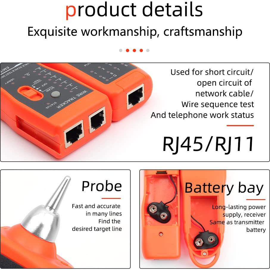 Probador de Cables Ethernet FC-6S RJ45 RJ11 Multifuncional