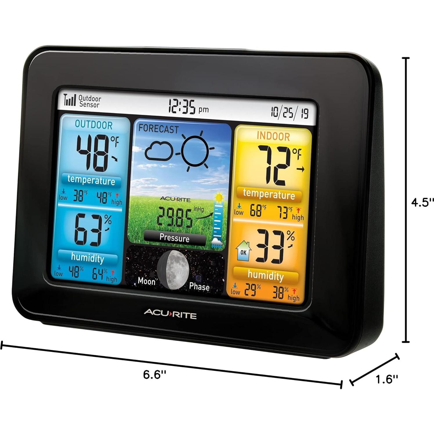 Estación Meteorológica Inalámbrica AcuRite 02077 con Pantalla Color