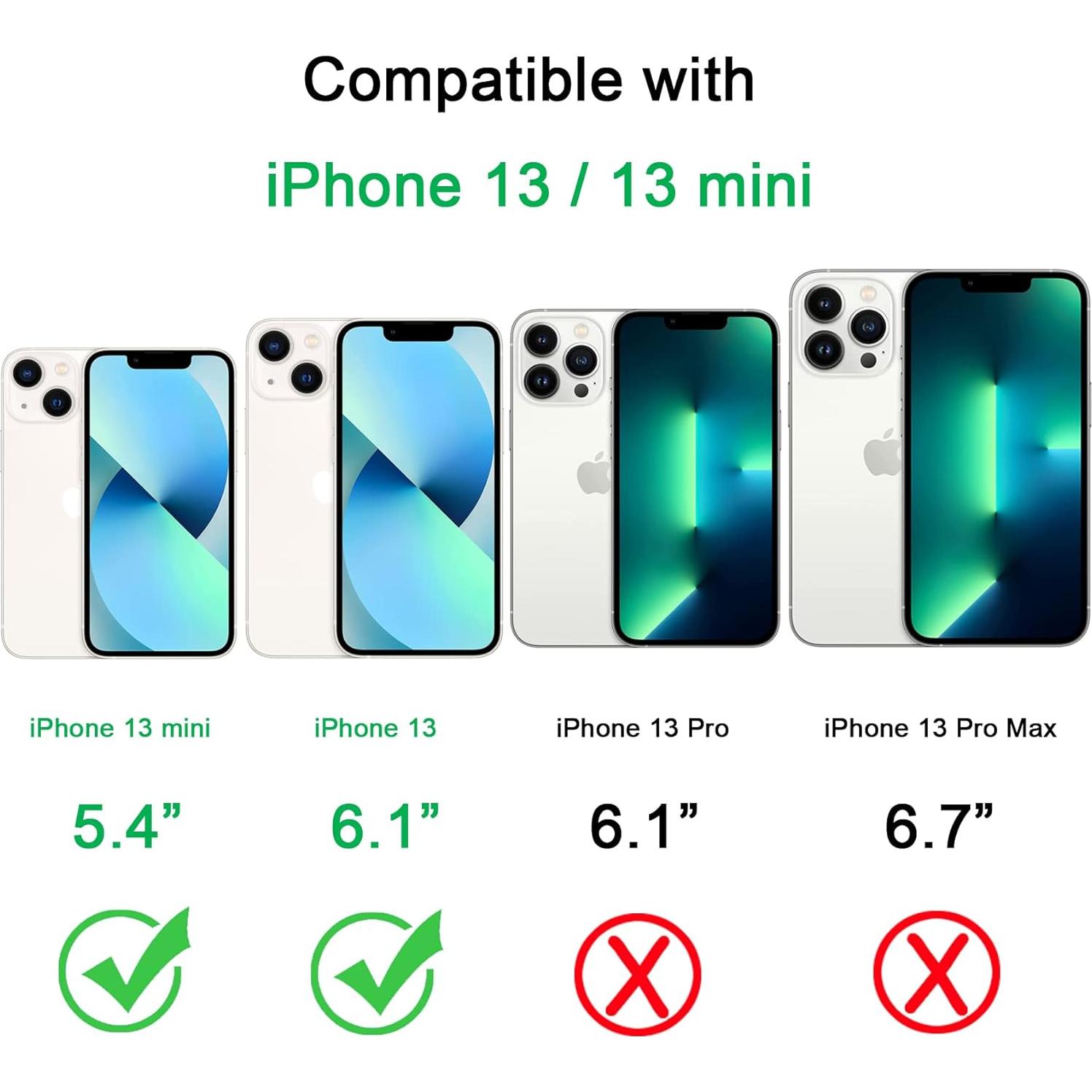 for iPhone 13 & iPhone 13 Mini Camera Lens Protector, Bling 3D Rhinestone Sparkle Diamond 9H Tempered Glass Camera Cover Anti Scratch Shockproof Metal Lens Screen Full Protective Cover