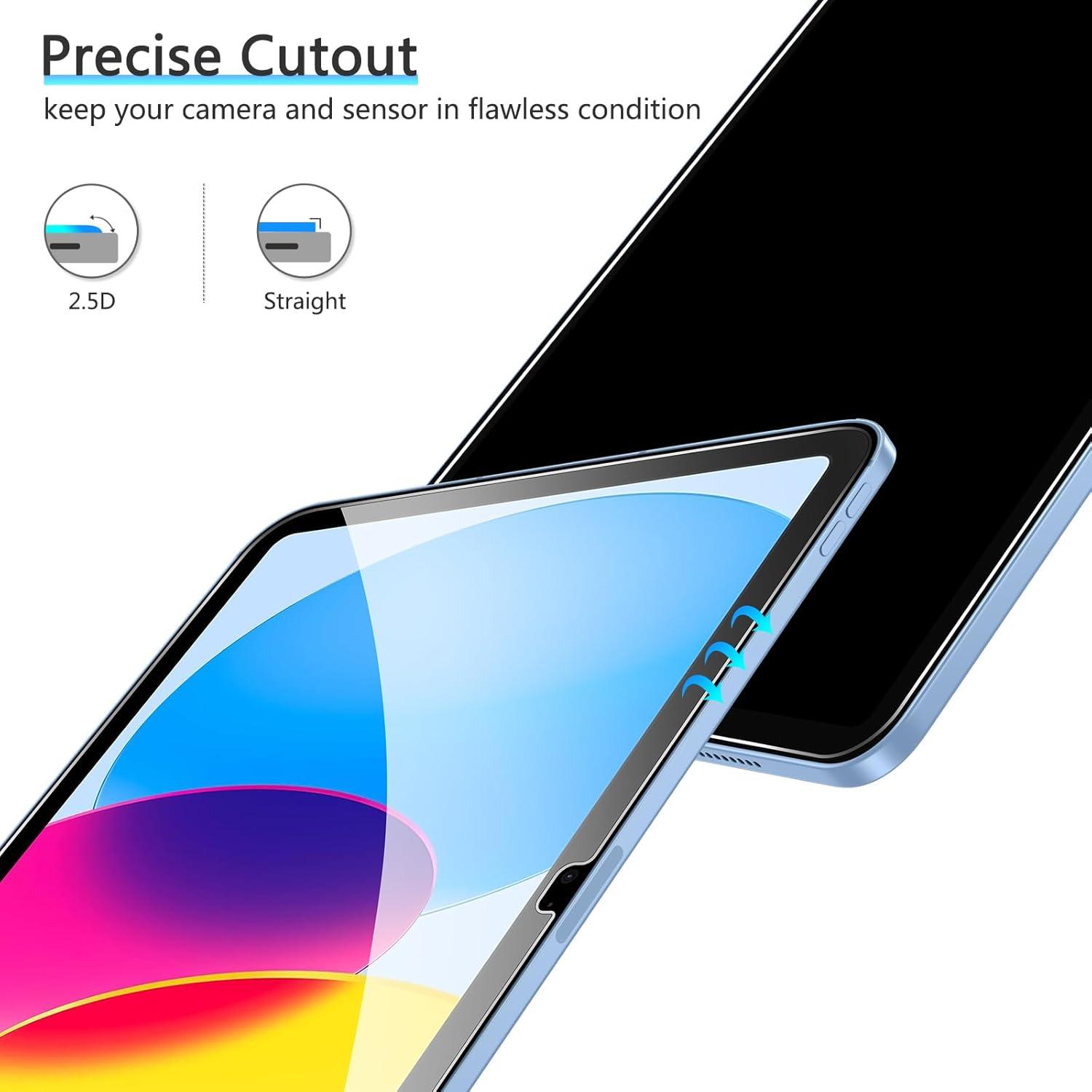 Protector de Pantalla OMOTON para iPad A16 y 10ª Gen, Vidrio Templado