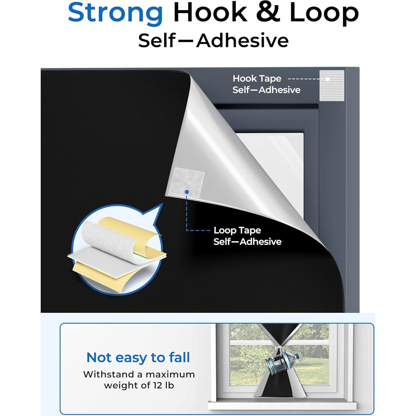 Cortinas Opacas Sumobaby 145x127cm con Cinta de Gancho - Negro