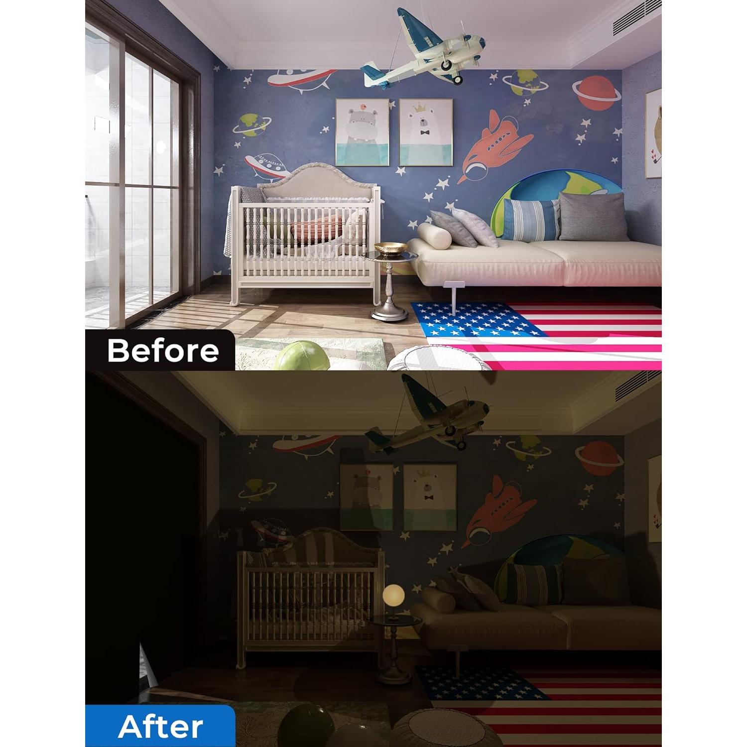 Cortinas Opacas Sumobaby 145x127cm con Cinta de Gancho - Negro