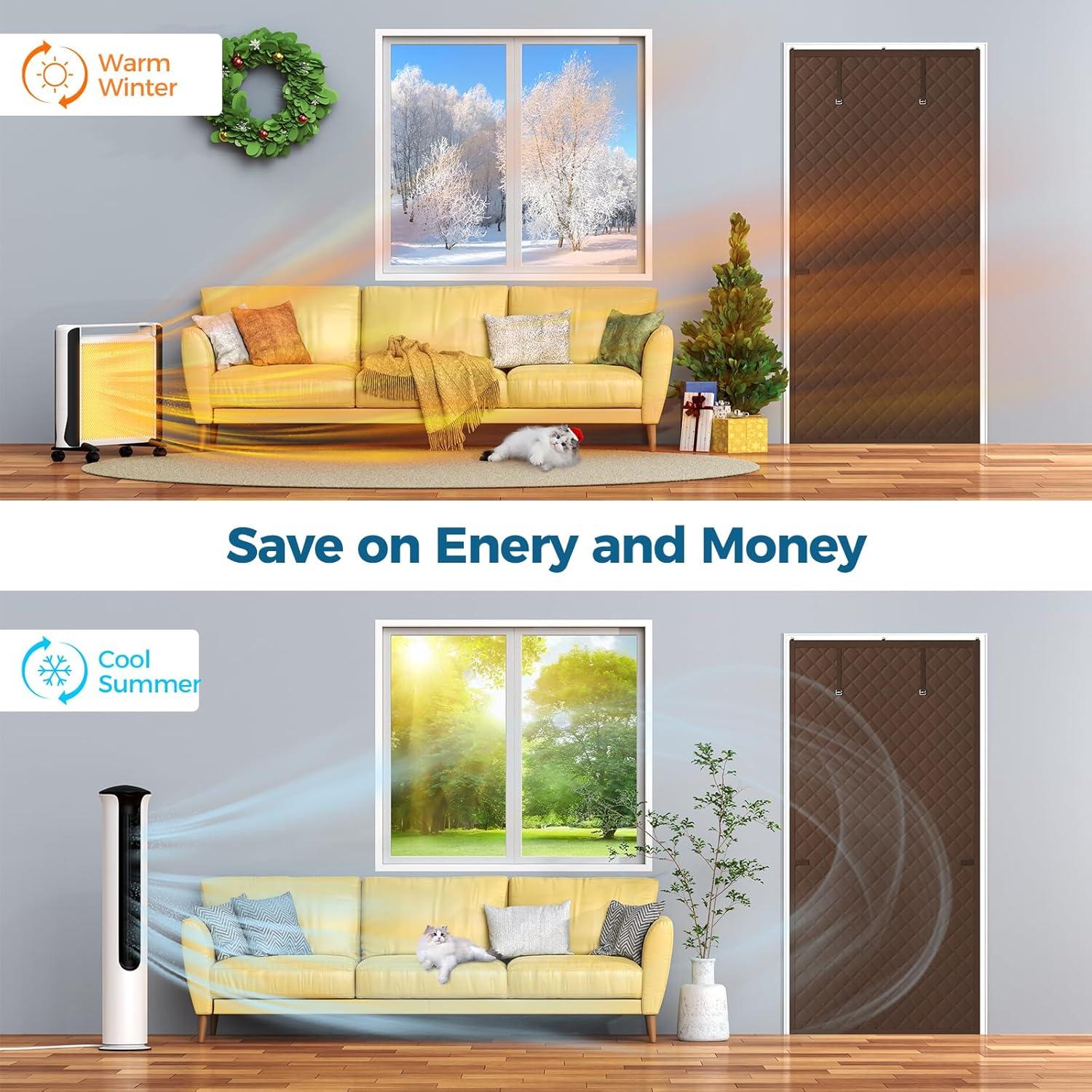 Cortina Térmica Aislante Augblinds 89x208 cm Marrón