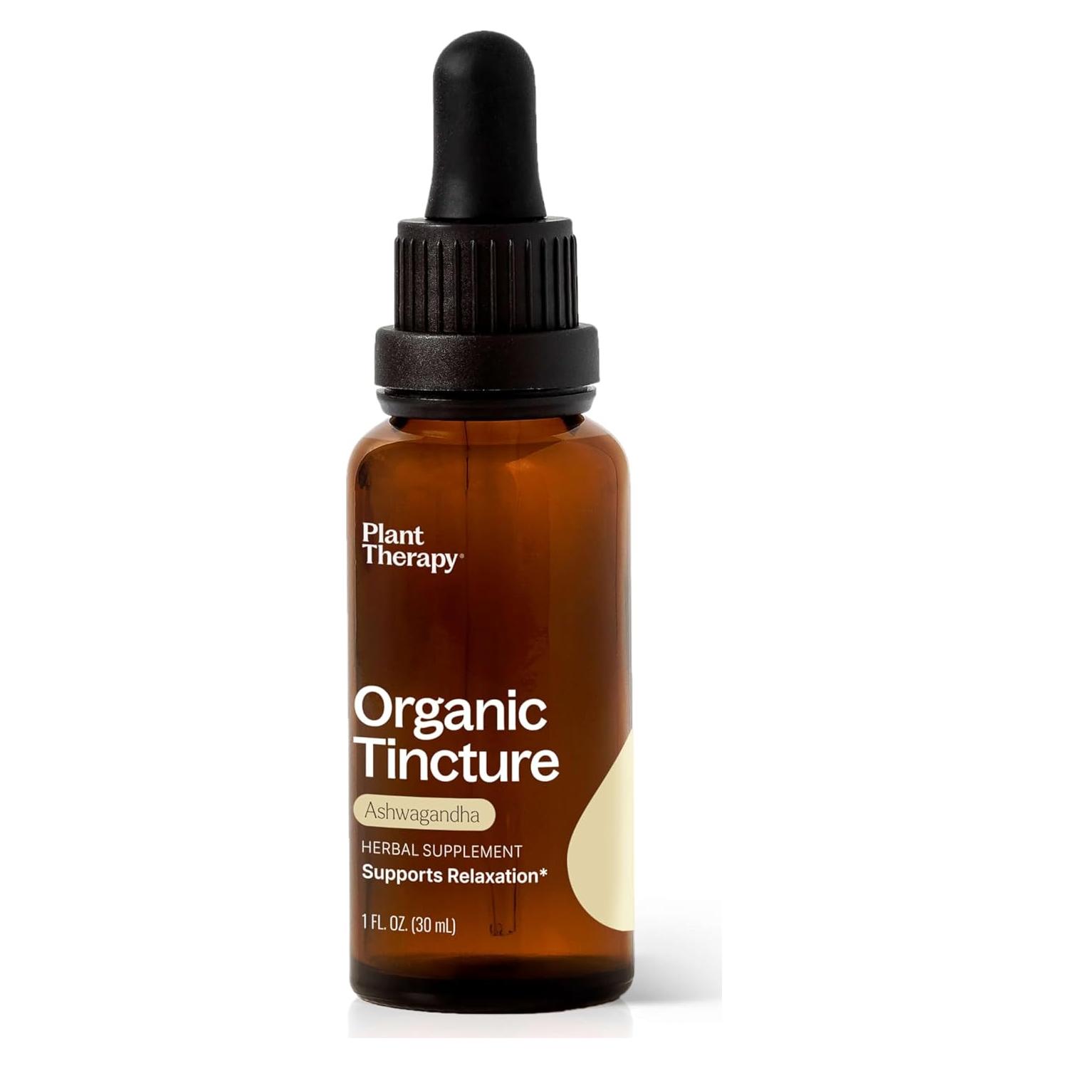 Tintura de Ashwagandha Orgánica Plant Therapy 30 mL - Relajación