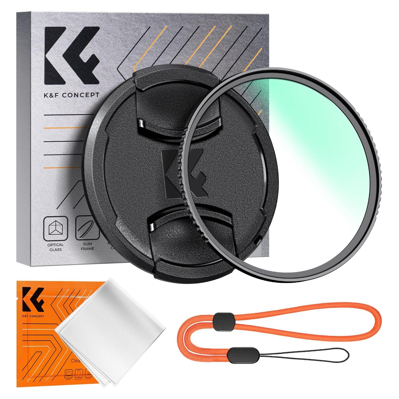 Filtro UV K&F Concept 37mm con tapa y paño de limpieza