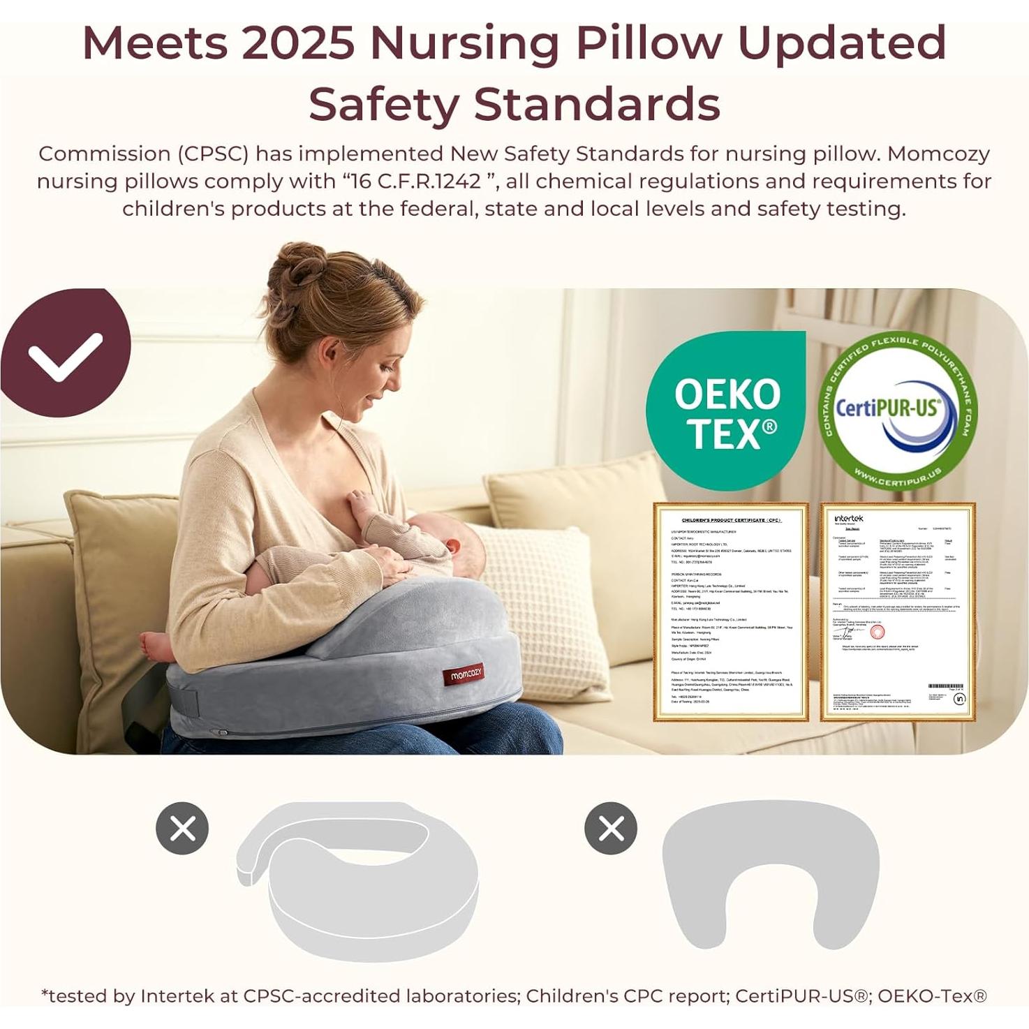 Almohada de Lactancia Momcozy Grande Espuma Viscoelástica Ergonomica