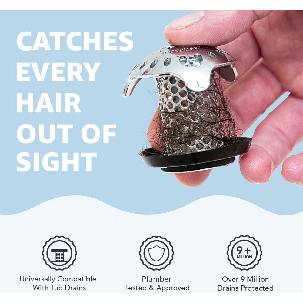 TubShroom Ultra Colador Drenaje Baño Acero Inoxidable Plata