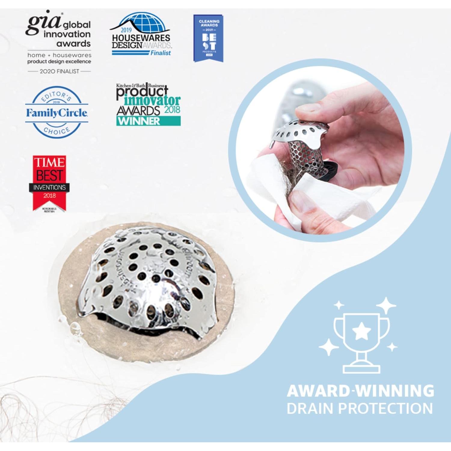 TubShroom Ultra Colador Drenaje Baño Acero Inoxidable Plata