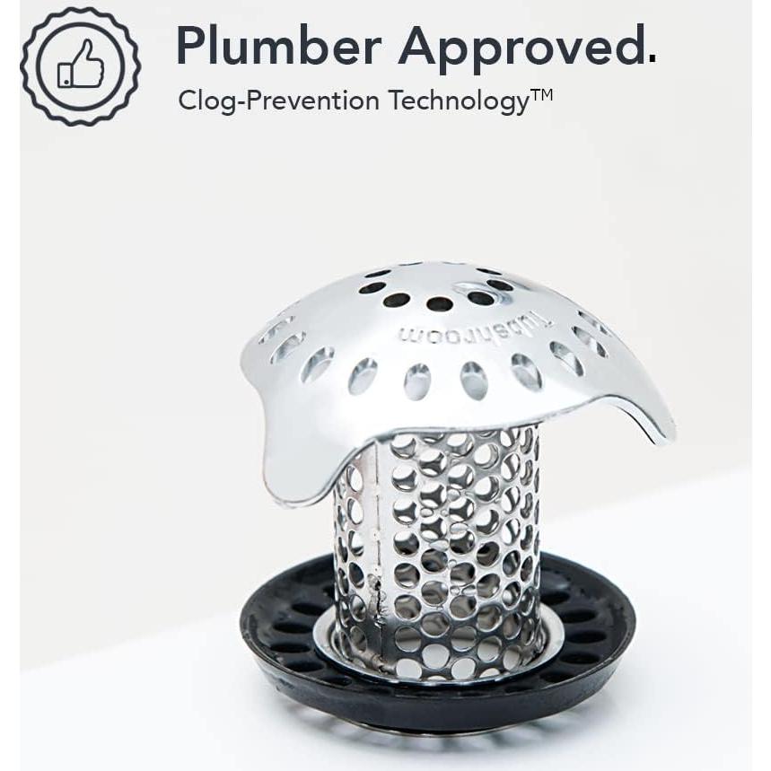 TubShroom Ultra Colador Drenaje Baño Acero Inoxidable Plata