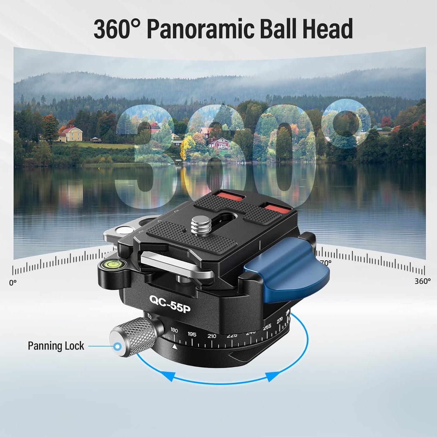 Placa de Liberación Rápida SIRUI QC-55P con Cabezal 360°