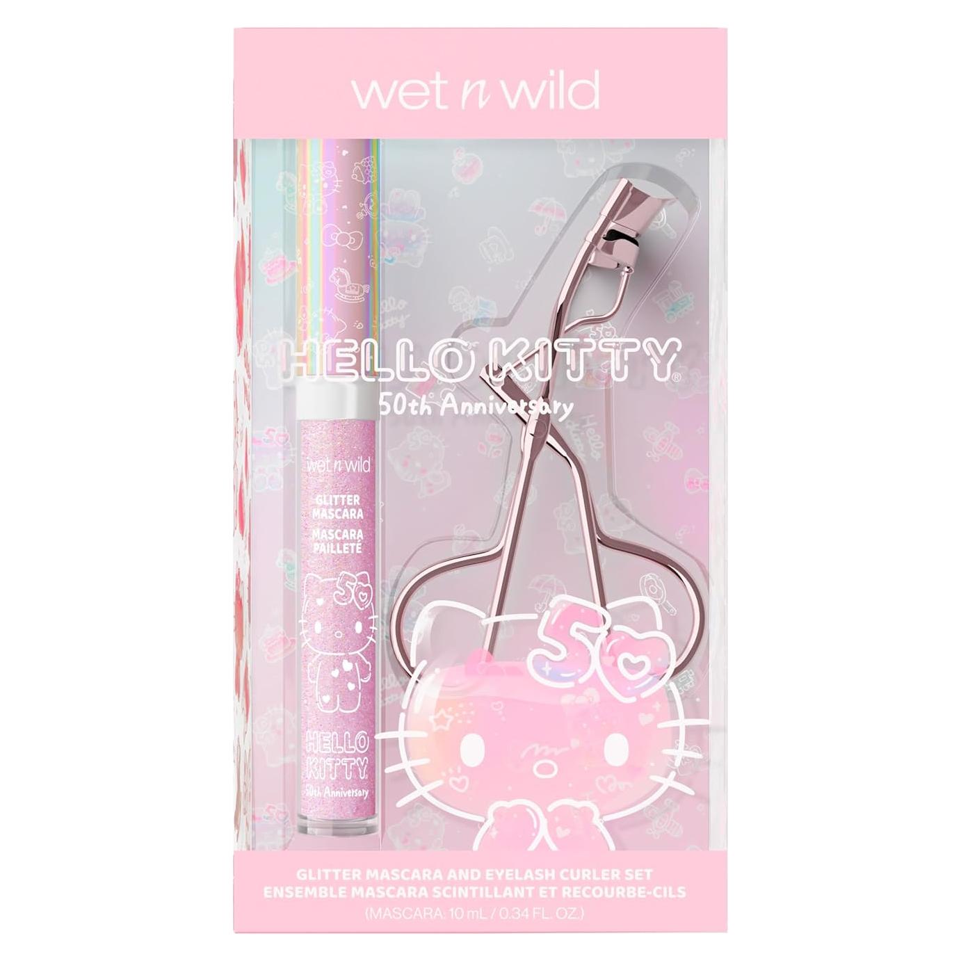 Set de Rímel y Rizador de Pestañas Hello Kitty - Brillo Rosa