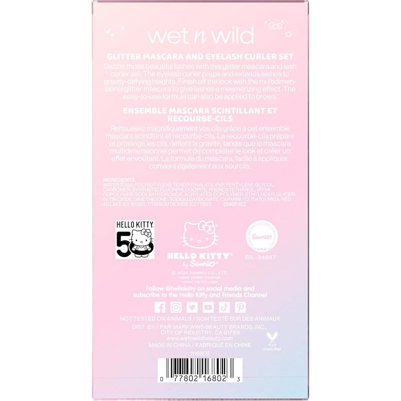 Set de Rímel y Rizador de Pestañas Hello Kitty - Brillo Rosa