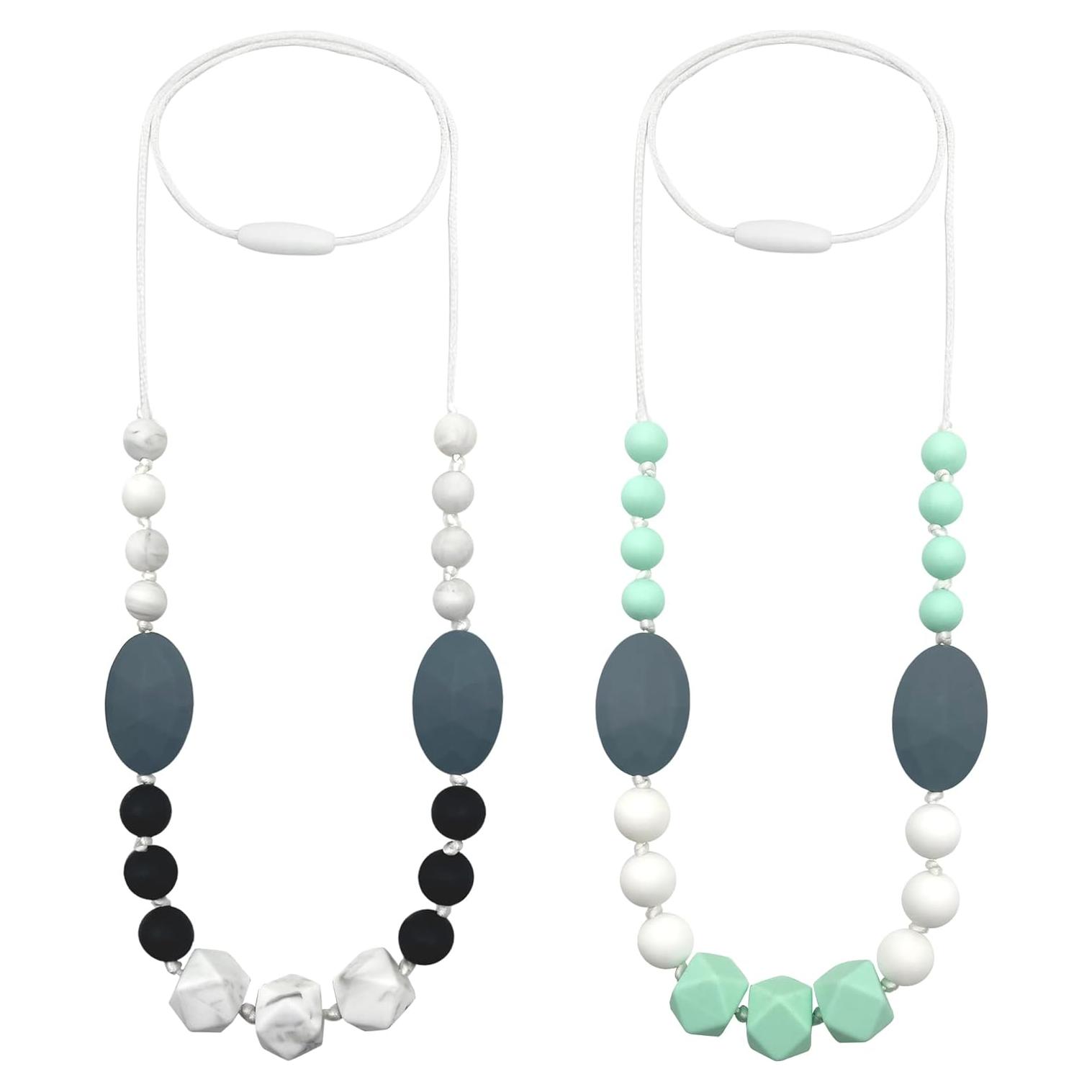 Collares de Silicona para Masticar Mamá - 2 Piezas Seguras