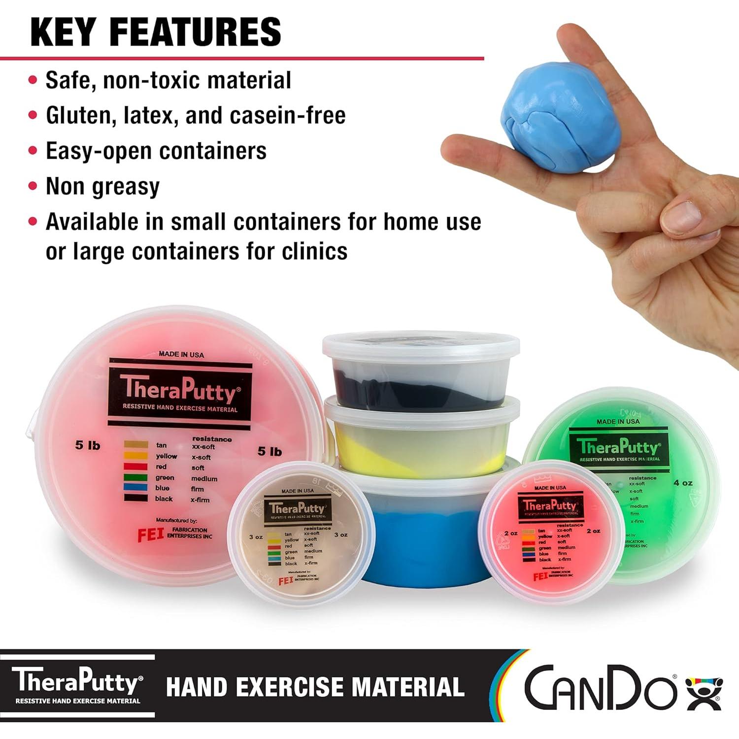 CanDo TheraPutty 113.4g Firme Masilla para Rehabilitación de Mano