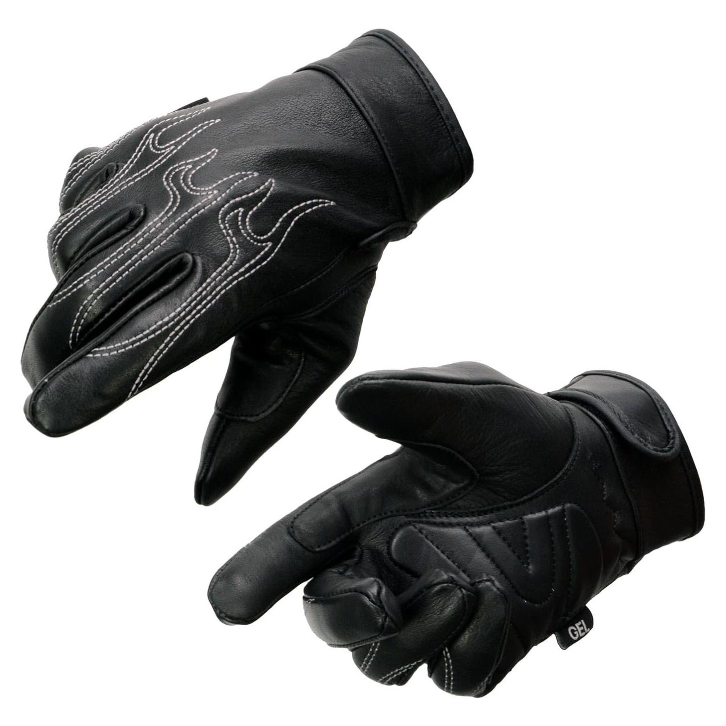 Guantes de cuero Milwaukee Leather SH820 con gel y ajuste