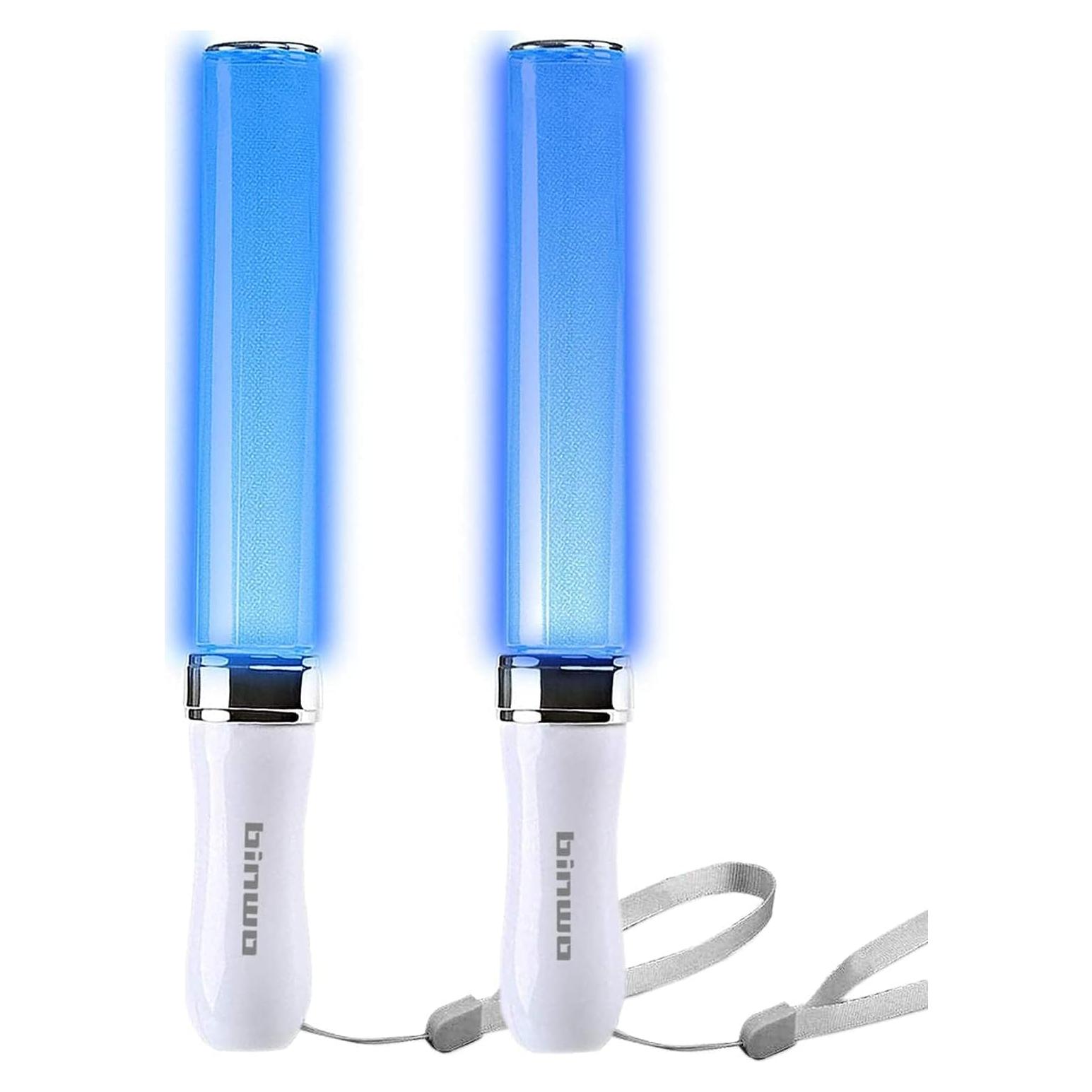 Palos de Luz LED Reutilizables BINWO 2 Piezas 15 Colores