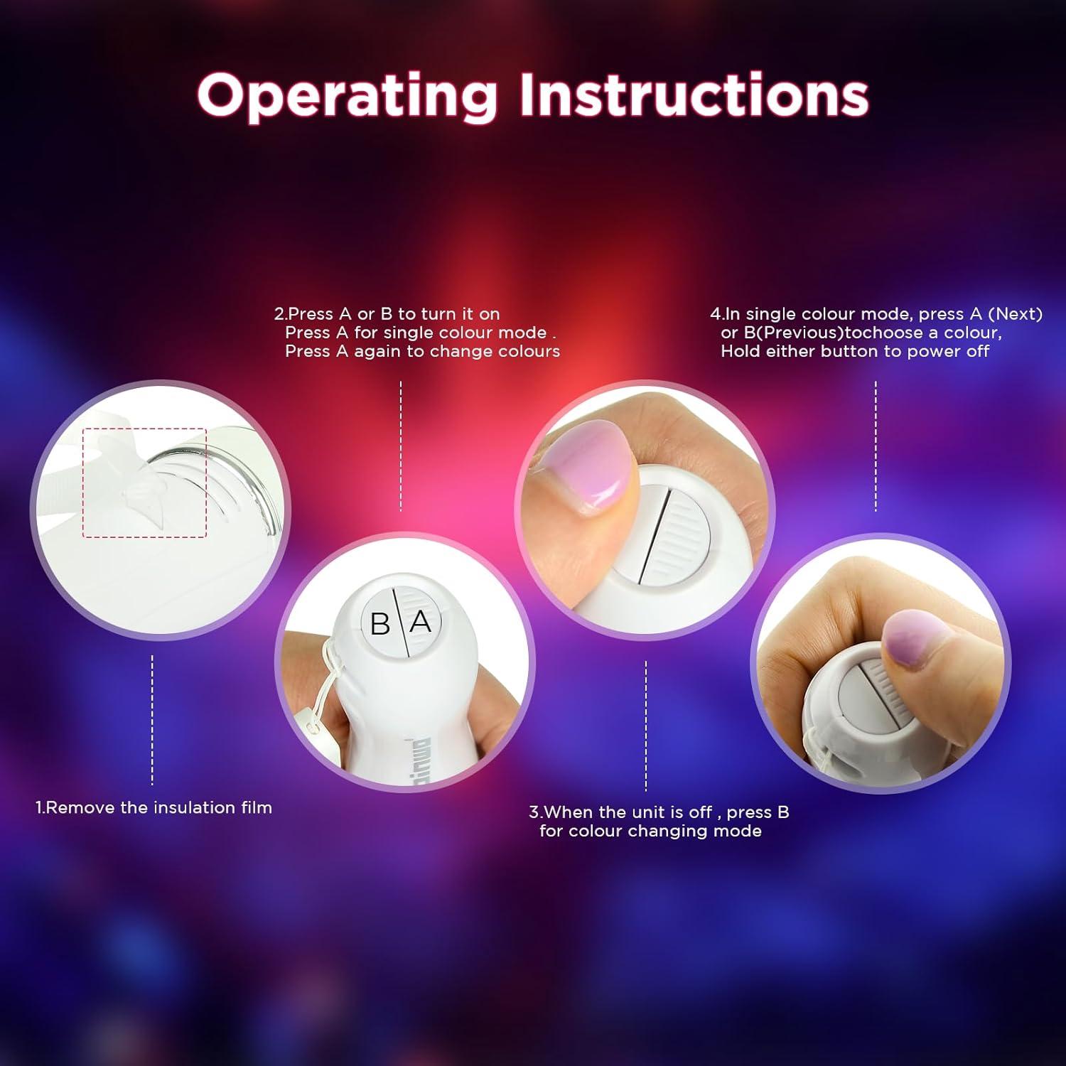 Palos de Luz LED Reutilizables BINWO 2 Piezas 15 Colores