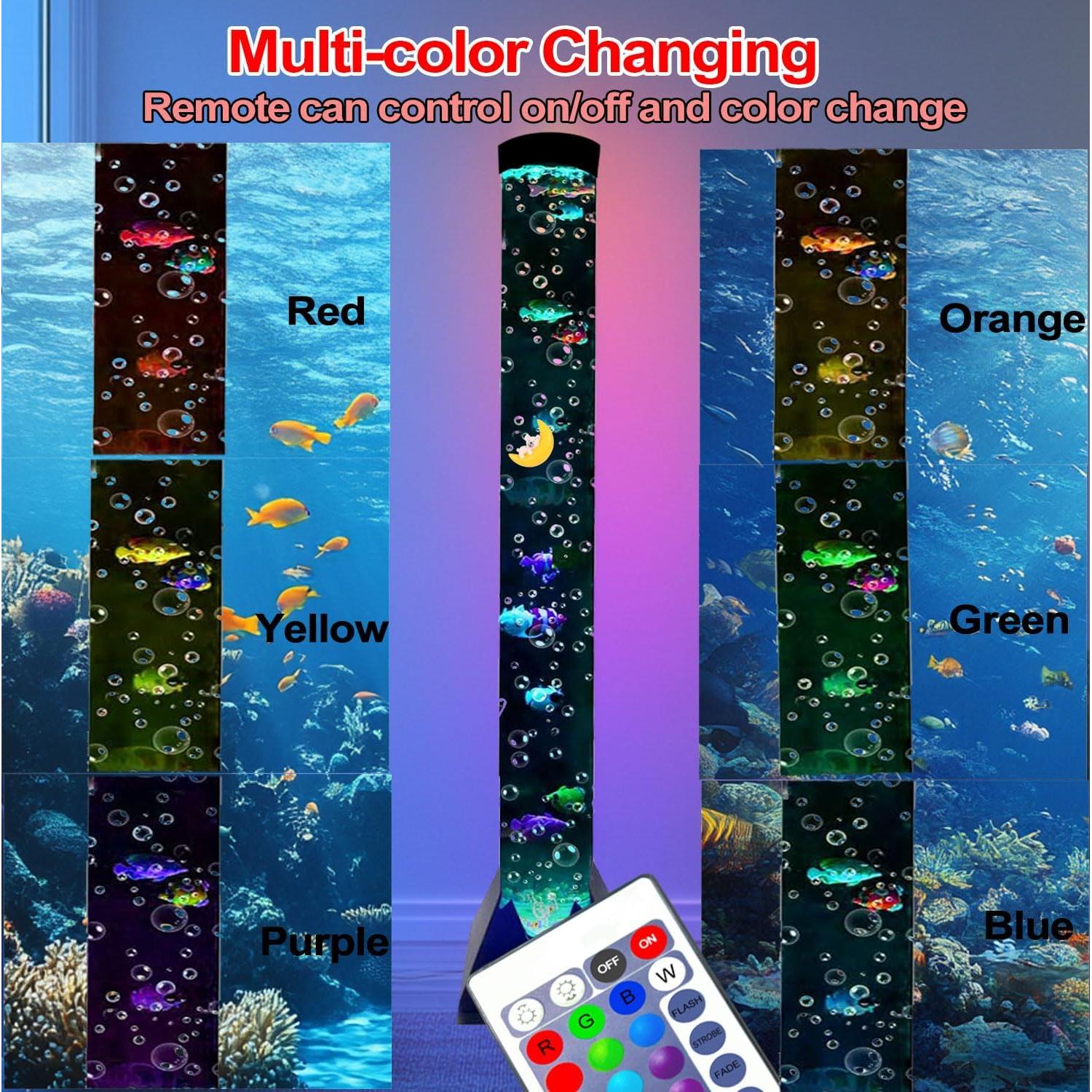 Lámpara de Burbuja Sensorial Oirtmiu 1.22m 20 Colores LED