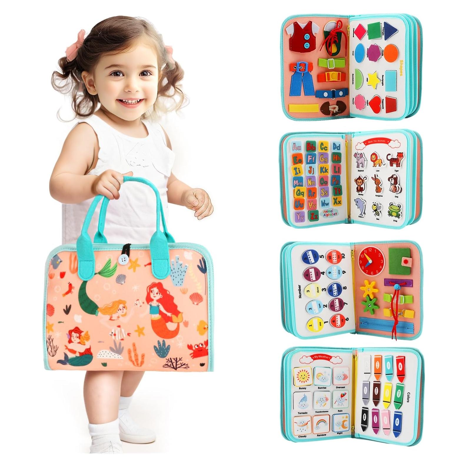 Tablero Ocupado Montessori Teefrye 8 Páginas para Niños 1-3 Años