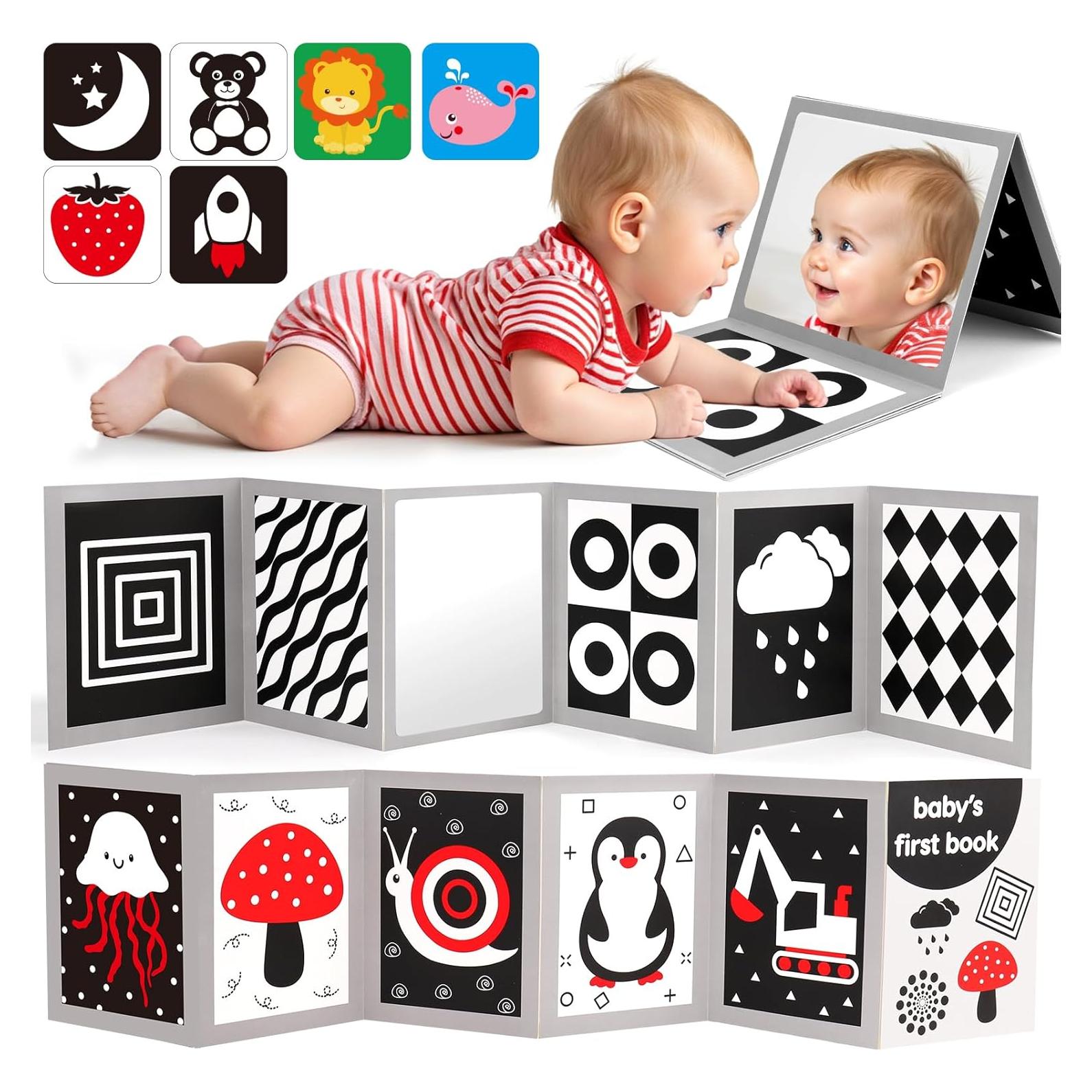 Libro de Cartas de Alto Contraste Topsochir para Bebés 0-6 Meses