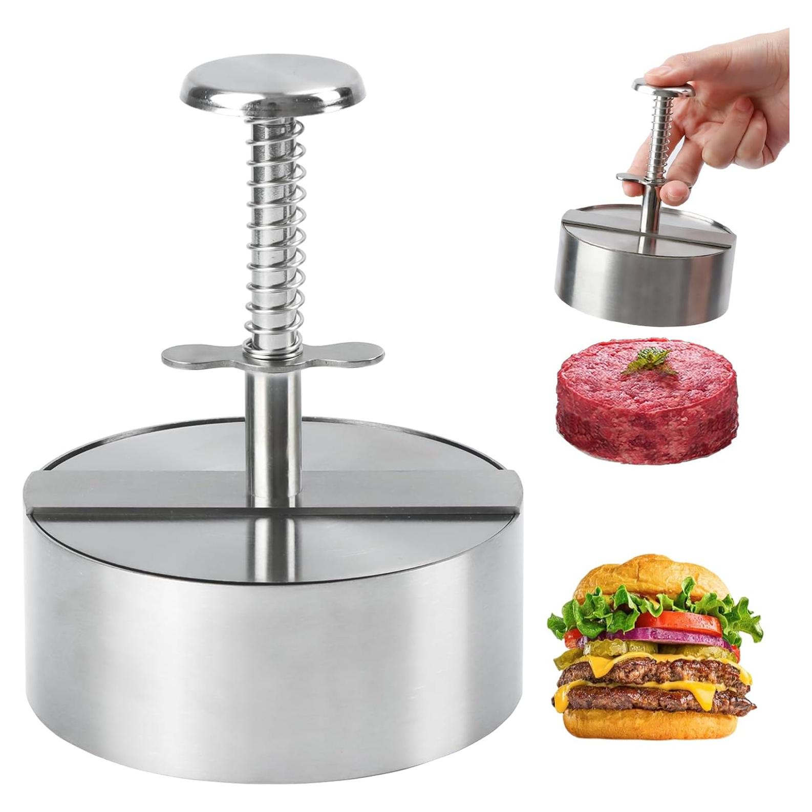 Prensa de Hamburguesas KAYCROWN Acero Inoxidable Ajustable 14.3cm