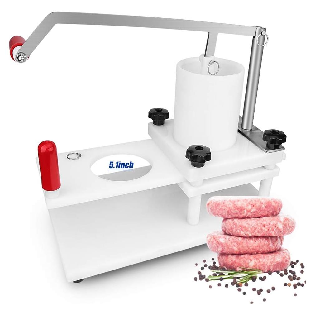 Prensa Manual de Hamburguesas Huanyu 6 Piezas 13 cm PE/Acero Inoxidable