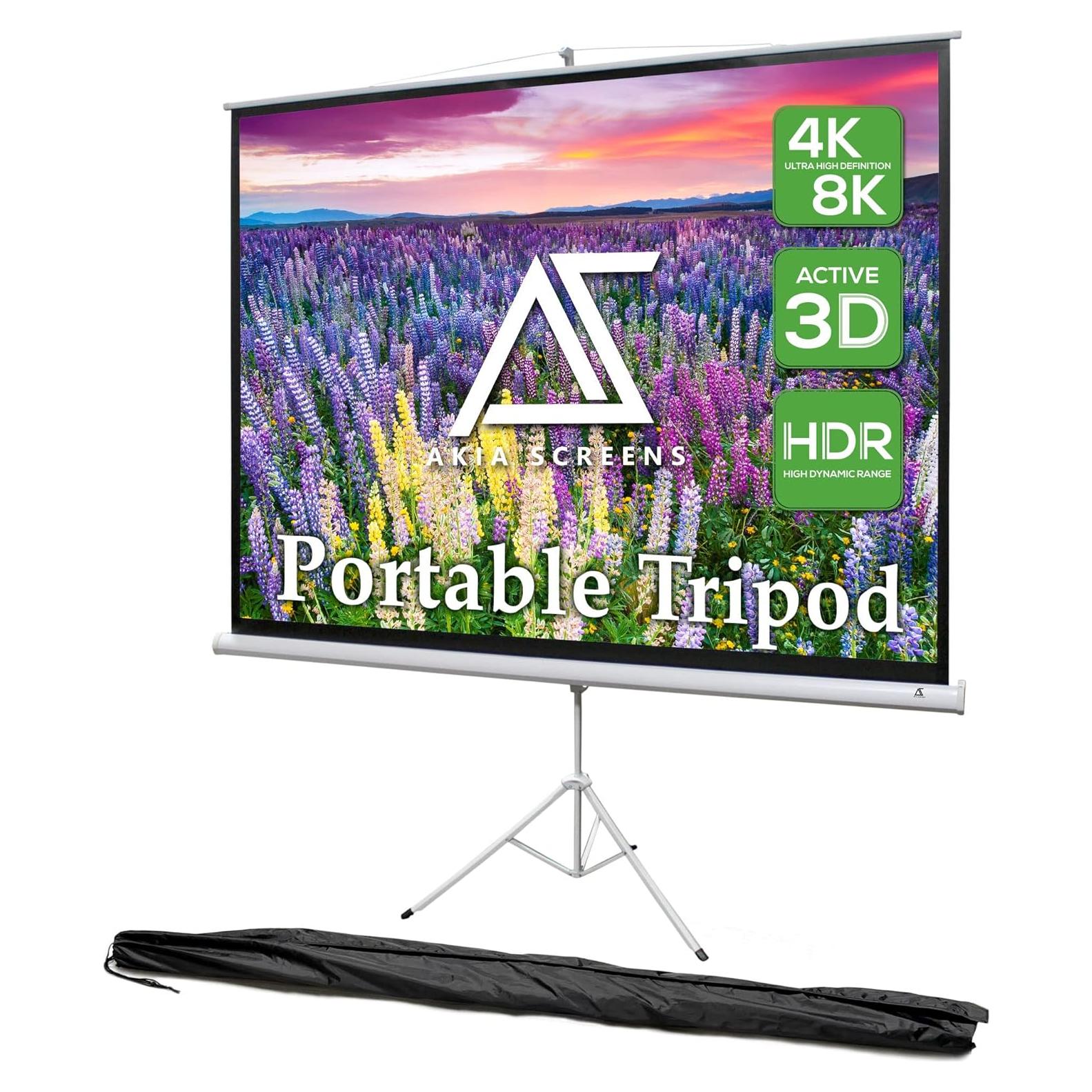 Pantalla de Proyector Akia 100" Plegable 4:3 HD Trípode