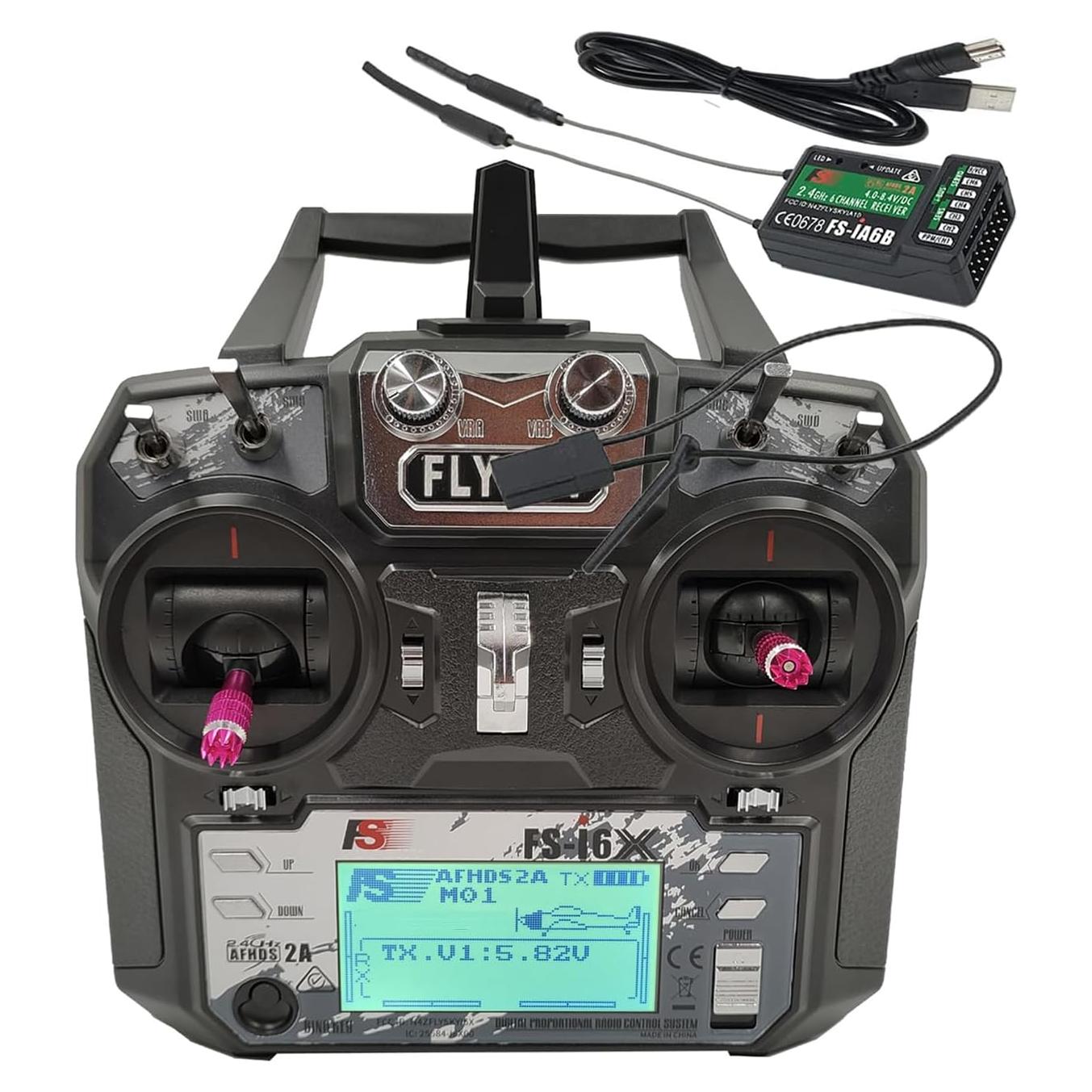 Transmisor y receptor RC Alaohu FS-i6X y FS-iA6B 10CH 2.4GHz